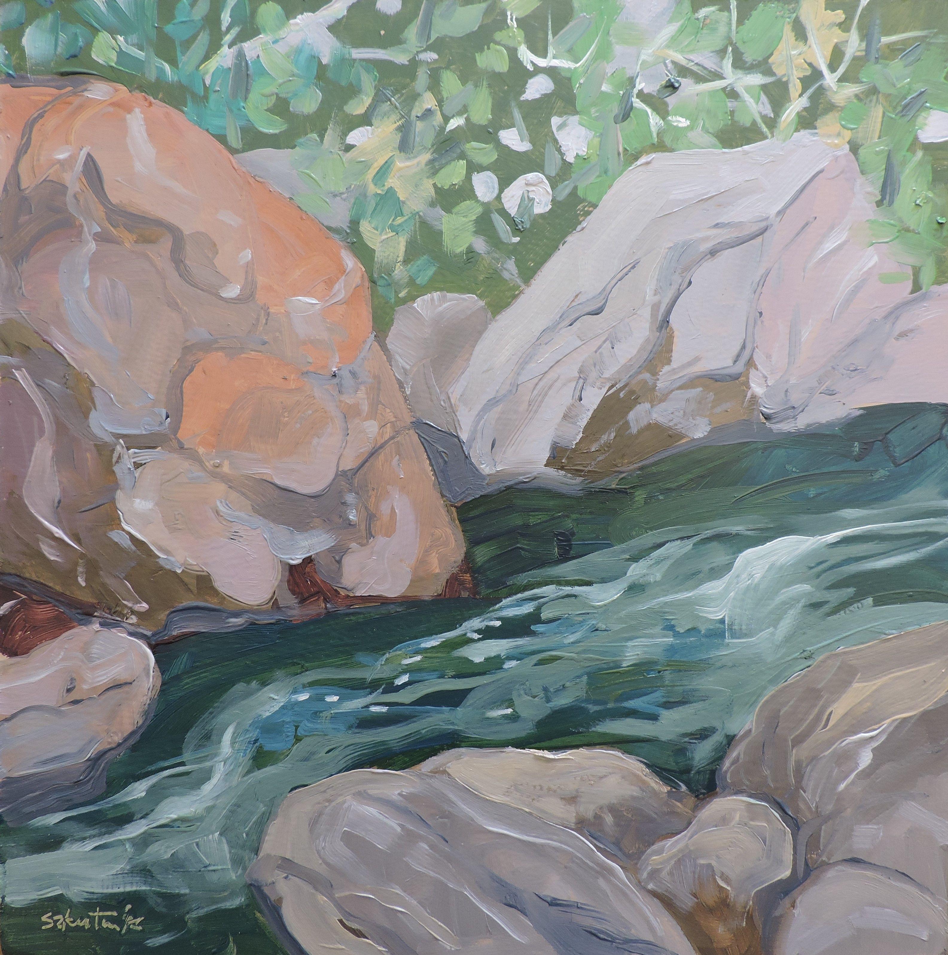 Landscape Painting de Richard Szkutnik - Agua Verde, Pintura, Óleo sobre Otro