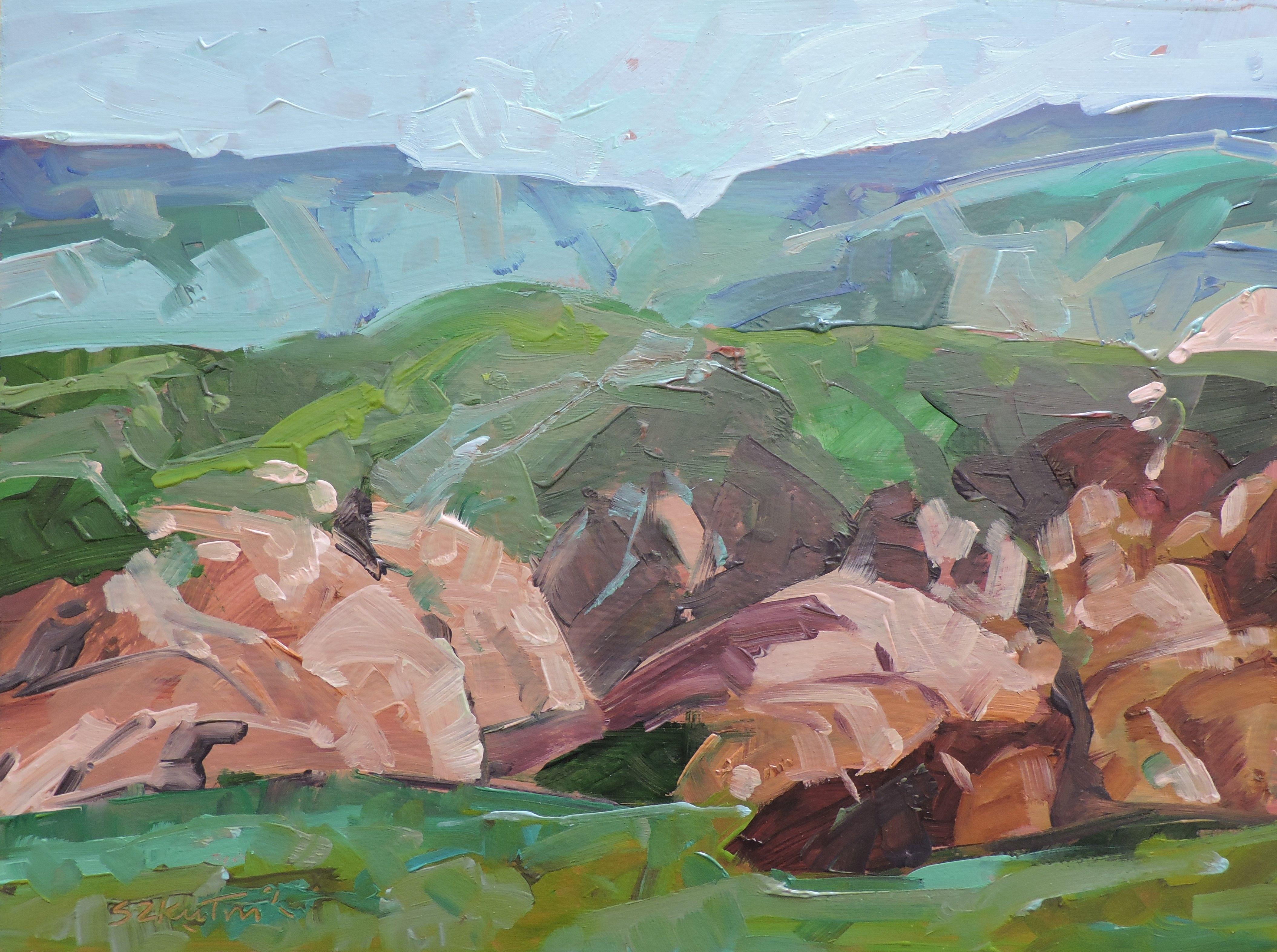 Richard Szkutnik Landscape Painting - Hills and Rocks, Painting, Oil on Other