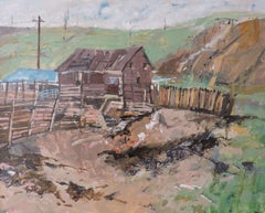 Horse Barn, Painting, Oil on Wood Panel