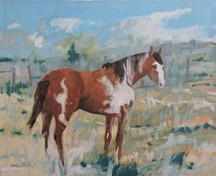 Horse Sketch #1, Gemälde, Öl auf Holzplatte