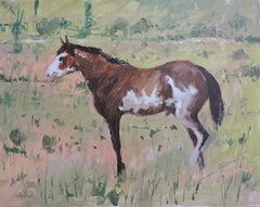 Horse Sketch #3, Painting, Oil on Wood Panel