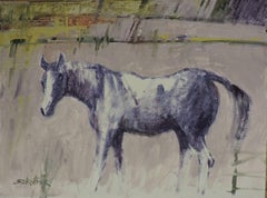 Horse Sketch #7, Painting, Oil on Wood Panel