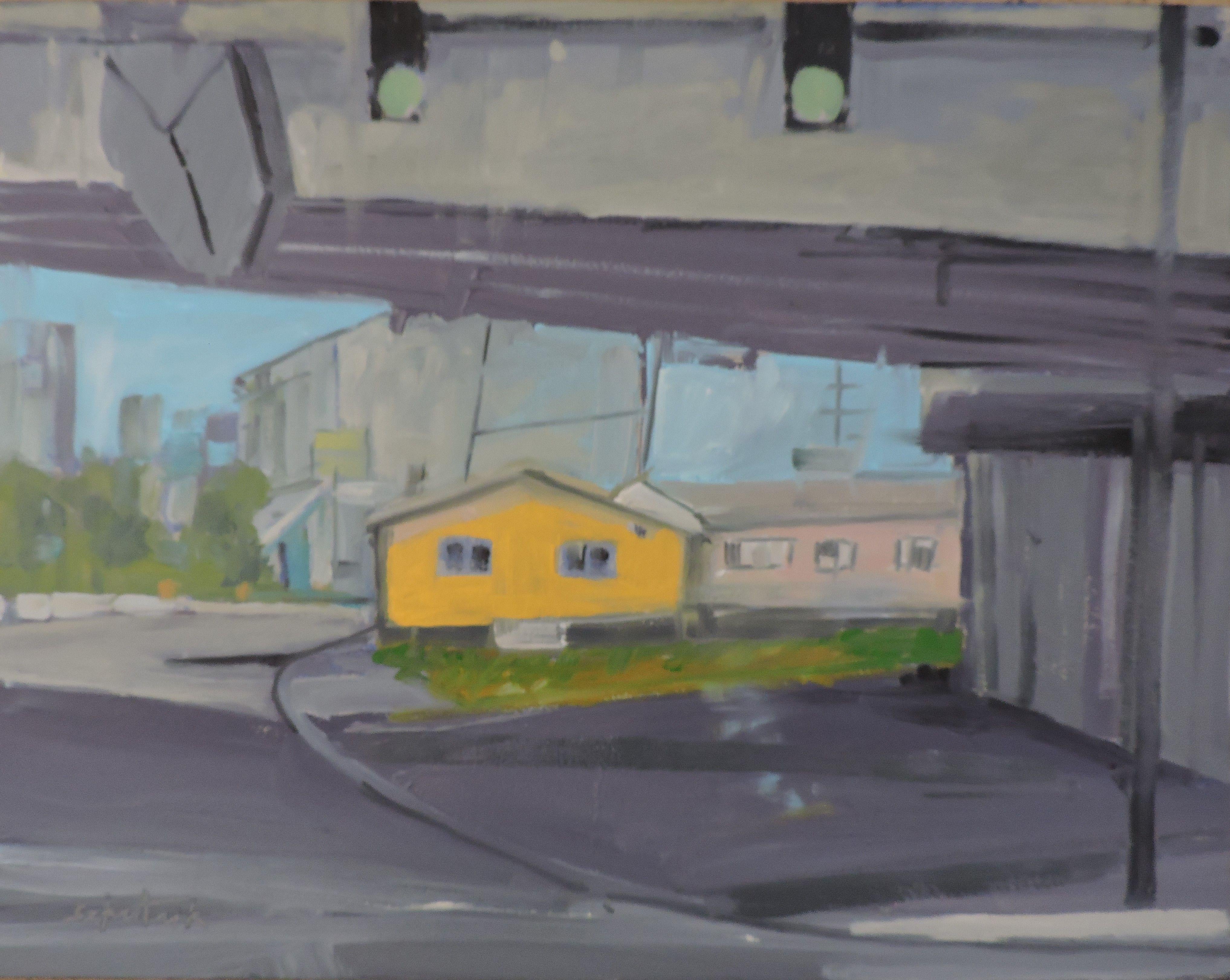 Peinture - « I-25 Bridge », huile sur autre - Painting de Richard Szkutnik