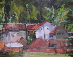 Indonesia #10, Painting, Oil on Wood Panel