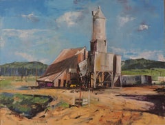 Industrial, Painting, Oil on Wood Panel