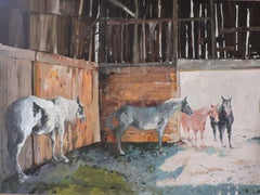 Inside Barn, Painting, Oil on Other