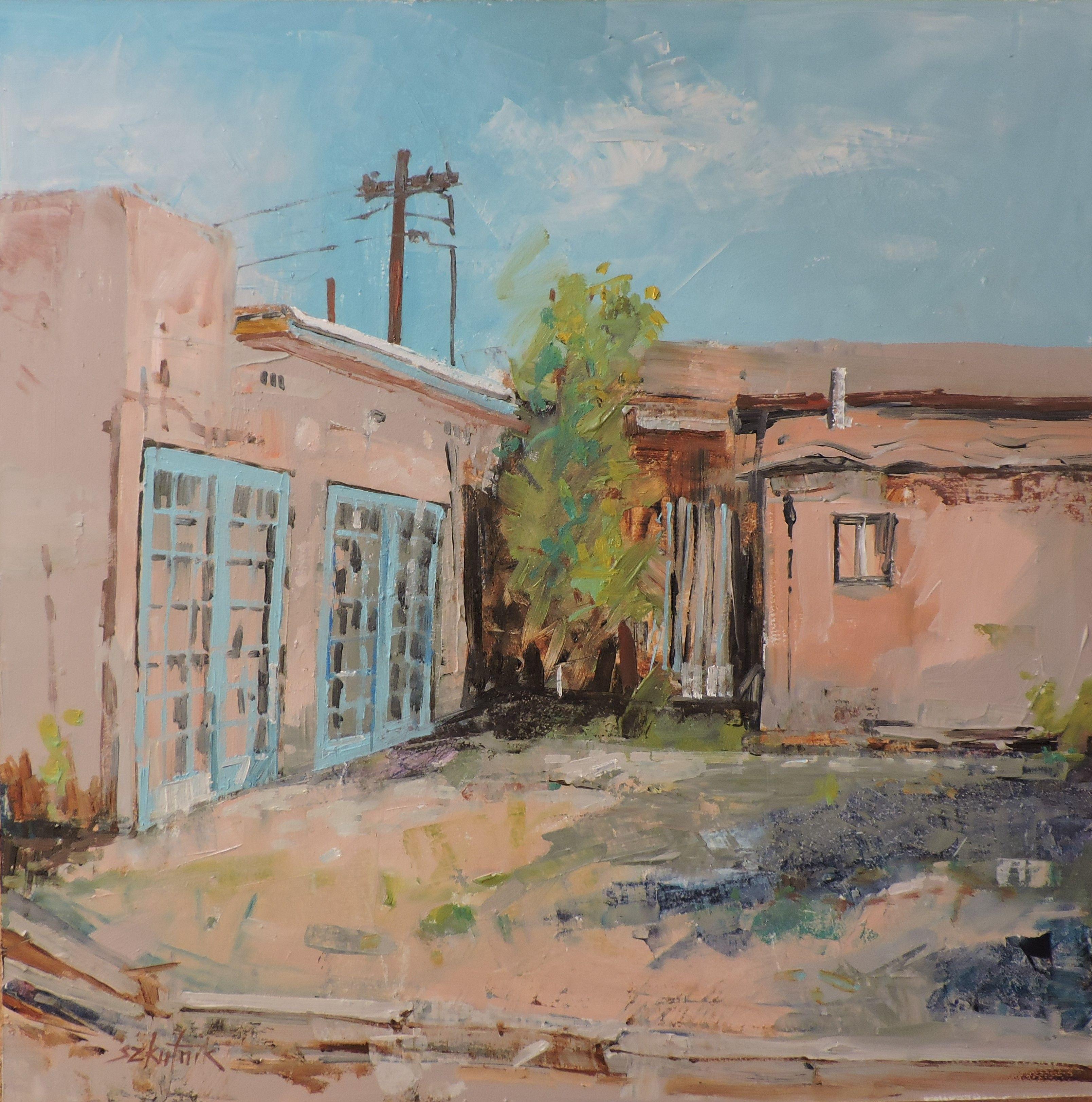 original en plein air oil on panel paint in Taos NM :: Painting :: Impressionist :: This piece comes with an official certificate of authenticity signed by the artist :: Ready to Hang: No :: Signed: Yes :: Signature Location: front :: Wood Panel ::