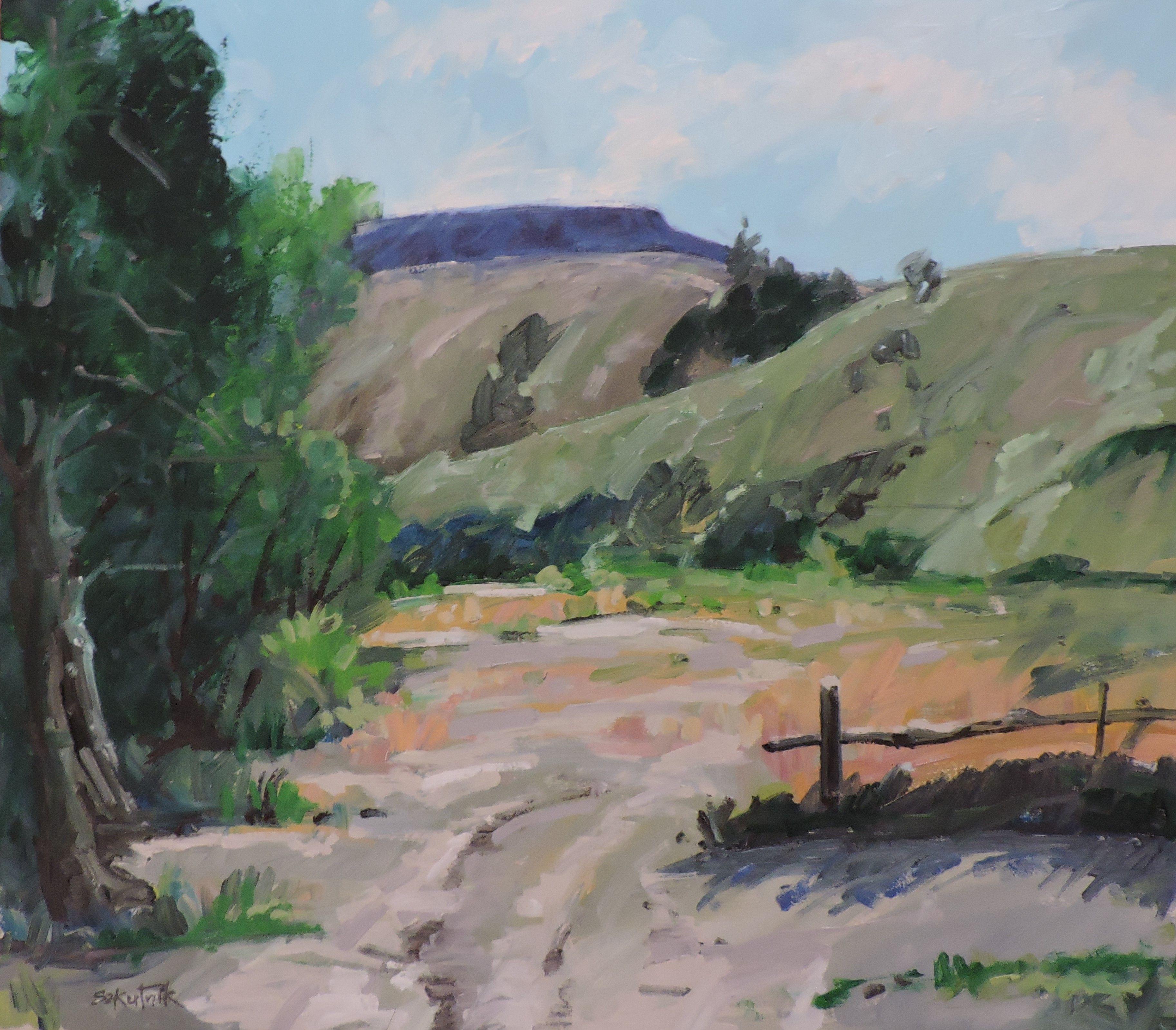 Strada meno battuta, Pittura, Olio su altro - Painting di Richard Szkutnik