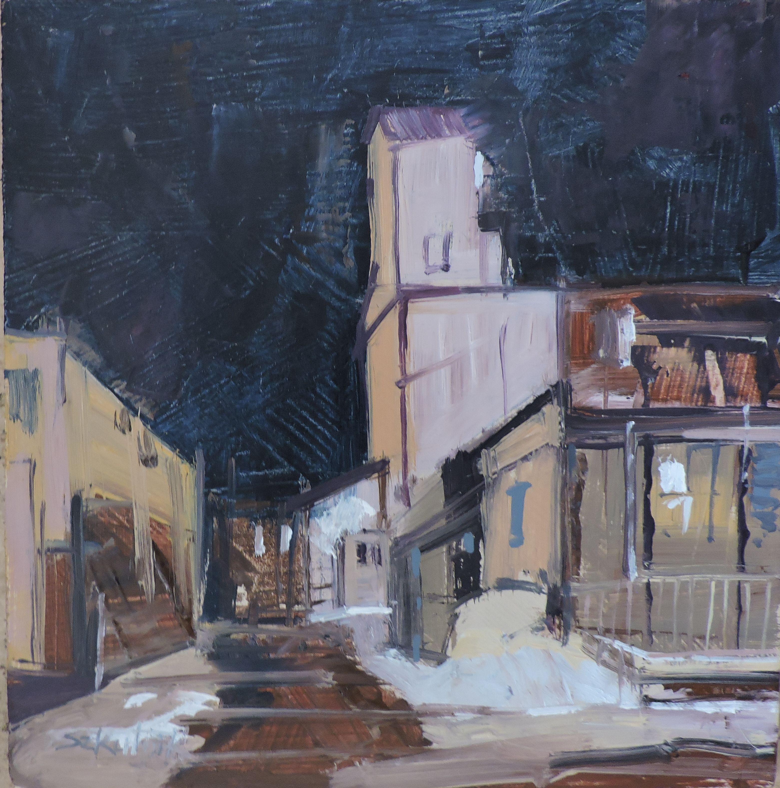 original plein air cityscape oil on panel :: Painting :: Impressionist :: This piece comes with an official certificate of authenticity signed by the artist :: Ready to Hang: No :: Signed: Yes :: Signature Location: front :: MDF Panel :: Portrait ::