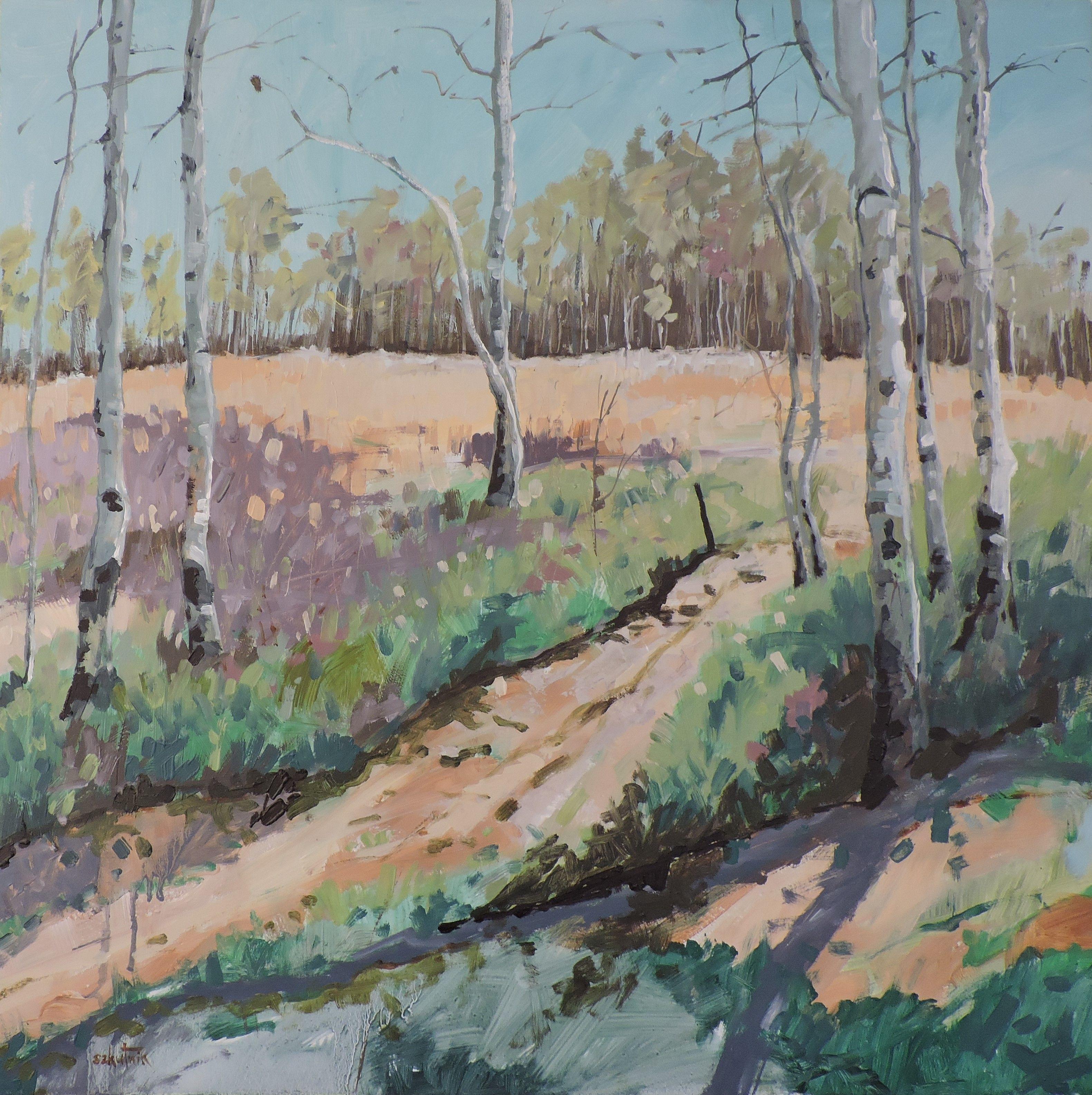 Landscape Painting Richard Szkutnik - Peinture « Manti-Lasal Trail », huile sur autre
