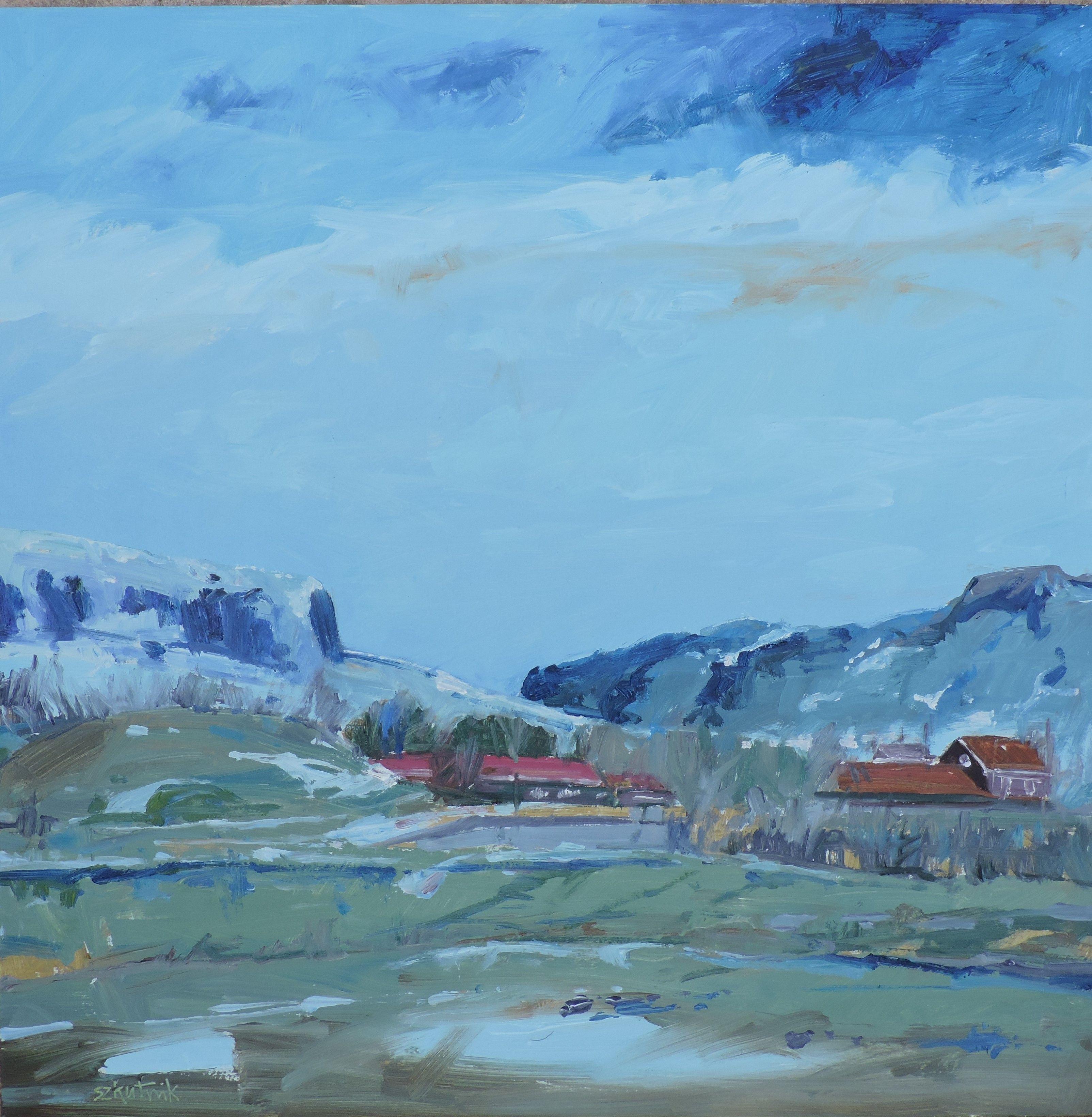 Primavera del Nuovo Messico, Pittura, Olio su tela - Painting di Richard Szkutnik