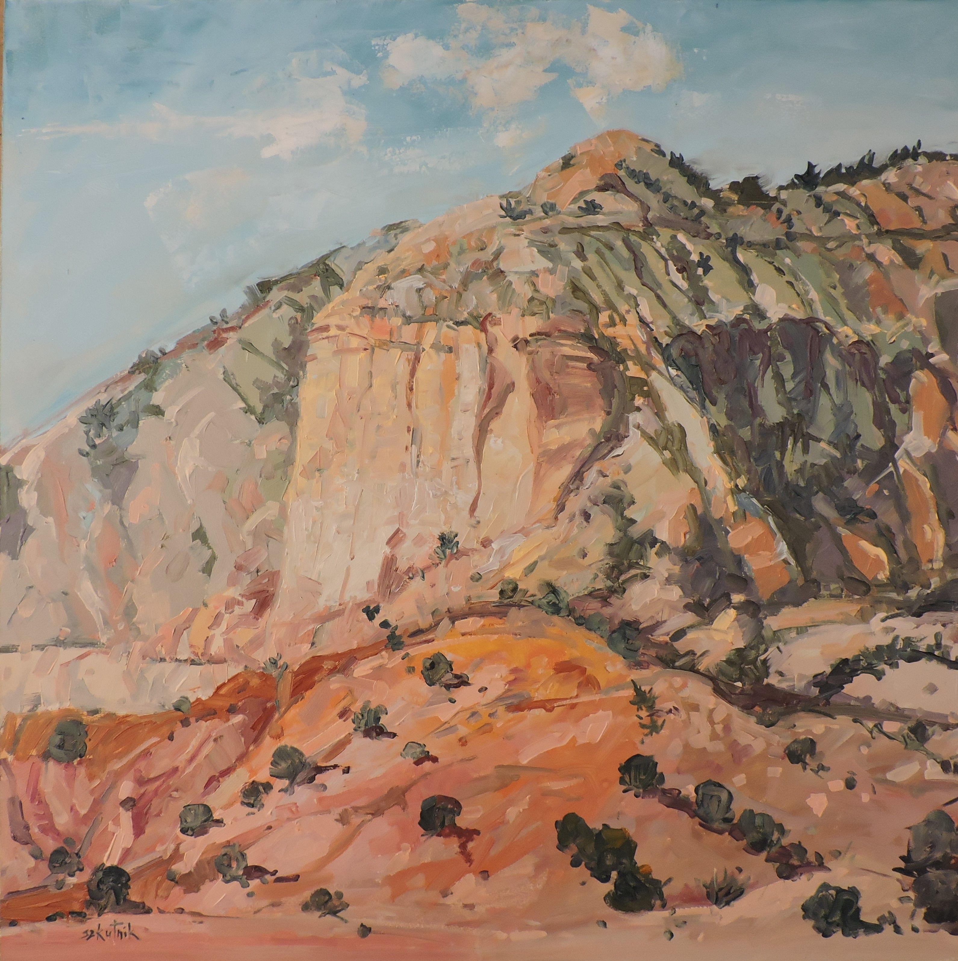 Novembre in NM, Pittura, Olio su pannello di Wood - Painting di Richard Szkutnik