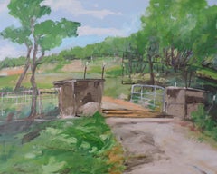 Open Gate, Painting, Oil on Wood Panel
