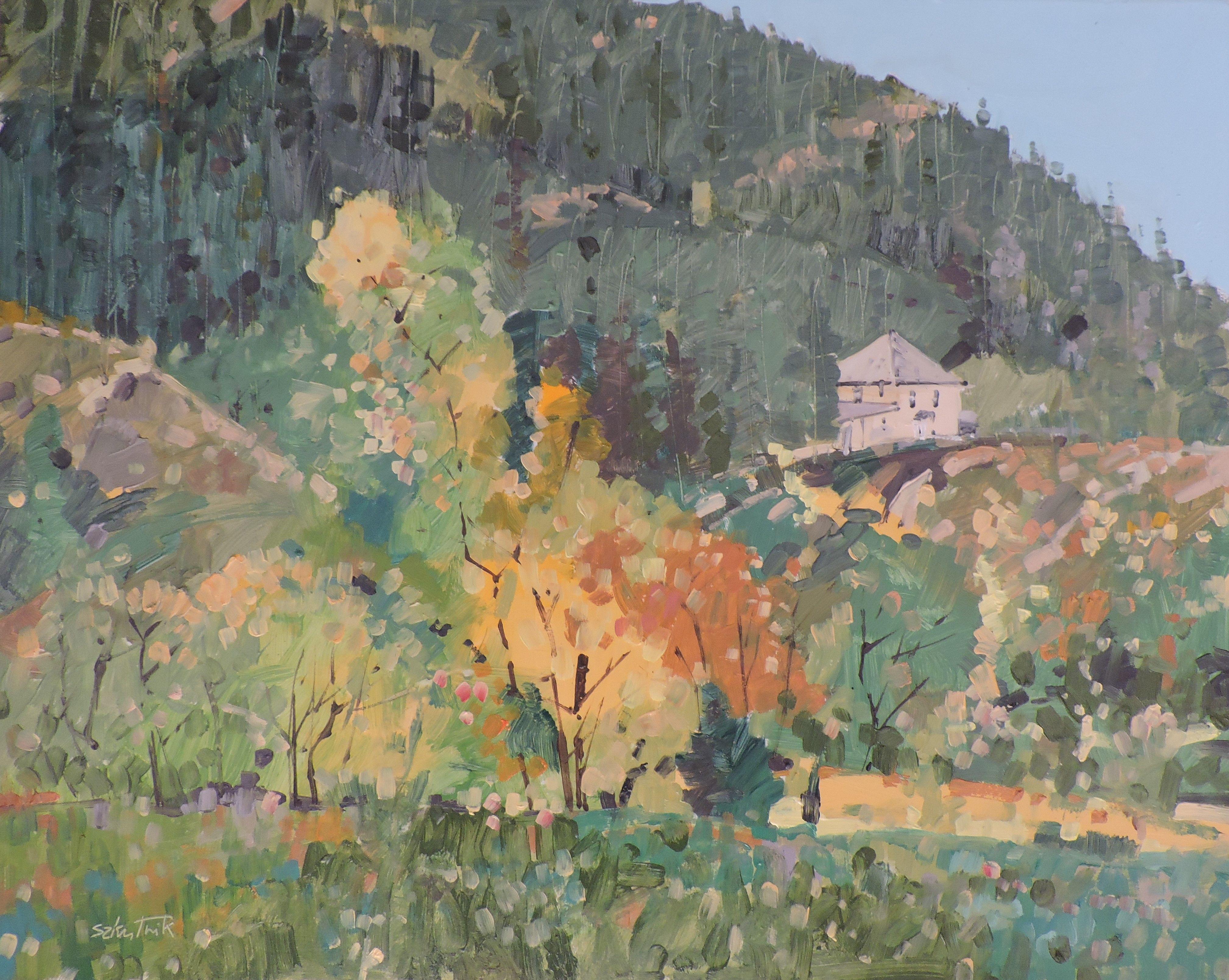 Casa del ranger, Pittura, Olio su tela - Painting di Richard Szkutnik