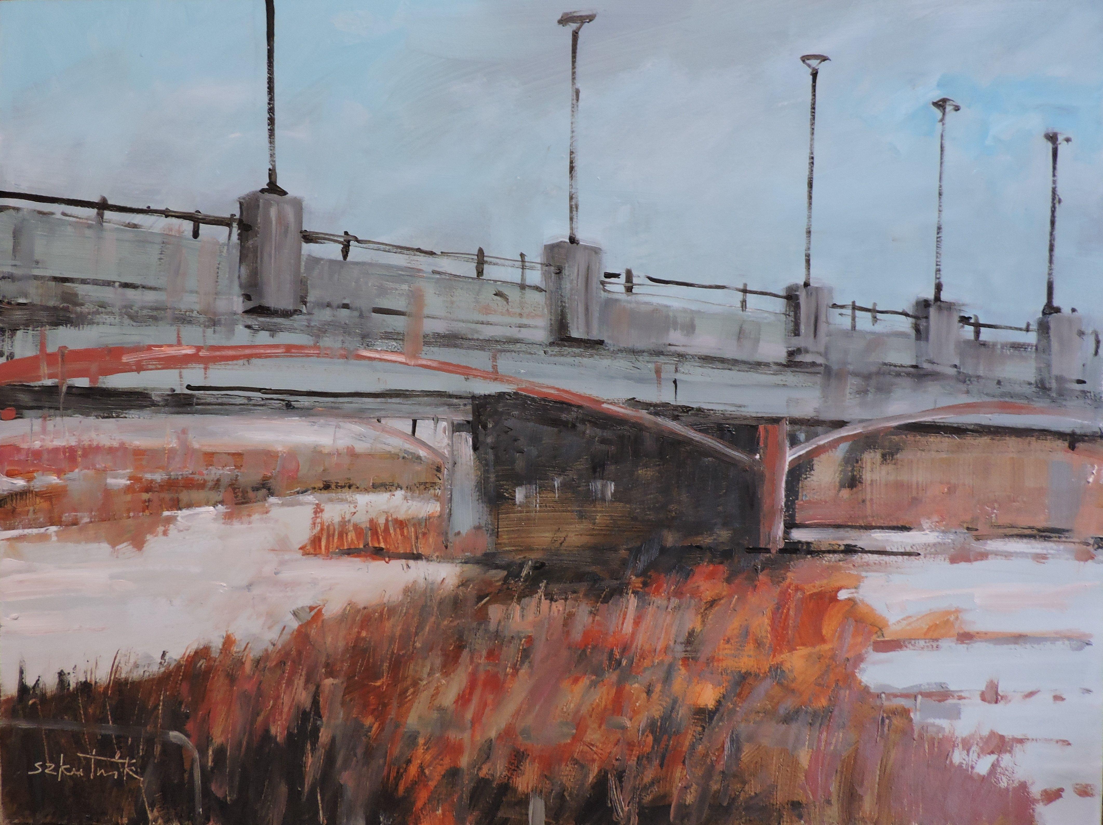 River Point, Pintura, Óleo sobre otro - Painting de Richard Szkutnik