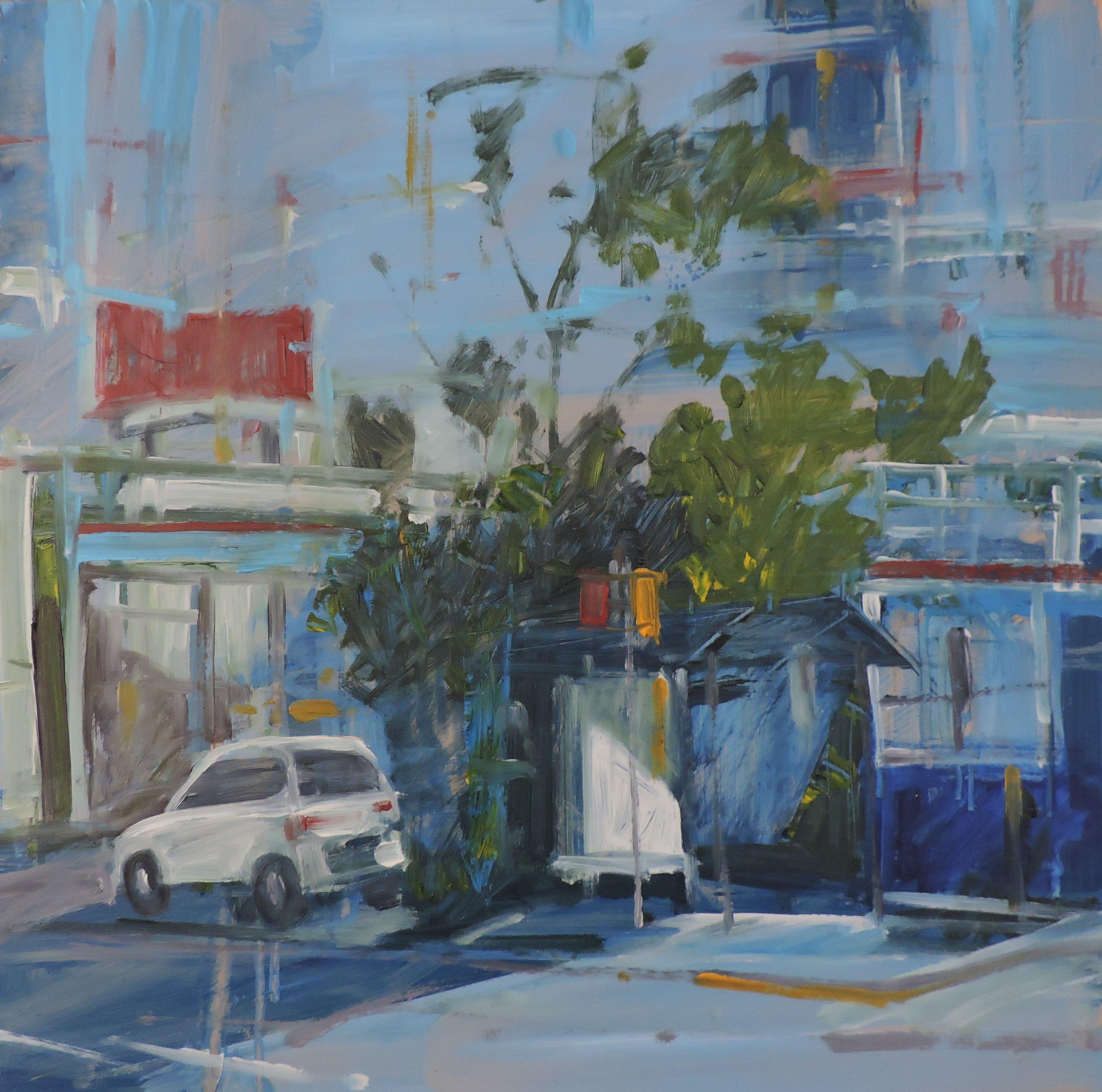 RTD Stop, Gemälde, Öl auf Anderem – Painting von Richard Szkutnik