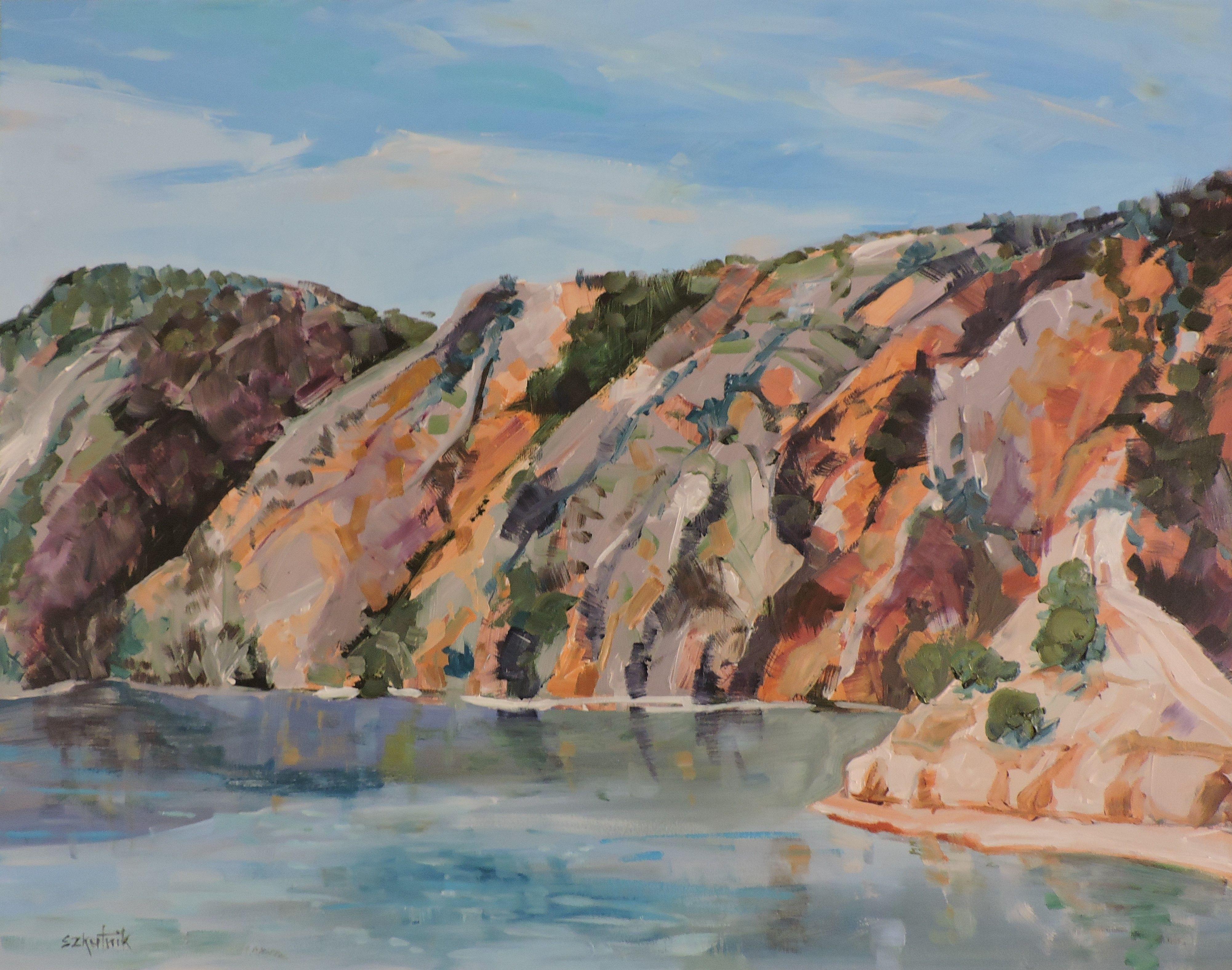 Richard Szkutnik Landscape Painting - Santa Cruz Lake, Painting, Oil on Other