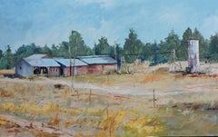 SD Farm, Painting, Oil on Wood Panel