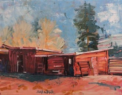 Shed, Painting, Oil on Wood Panel
