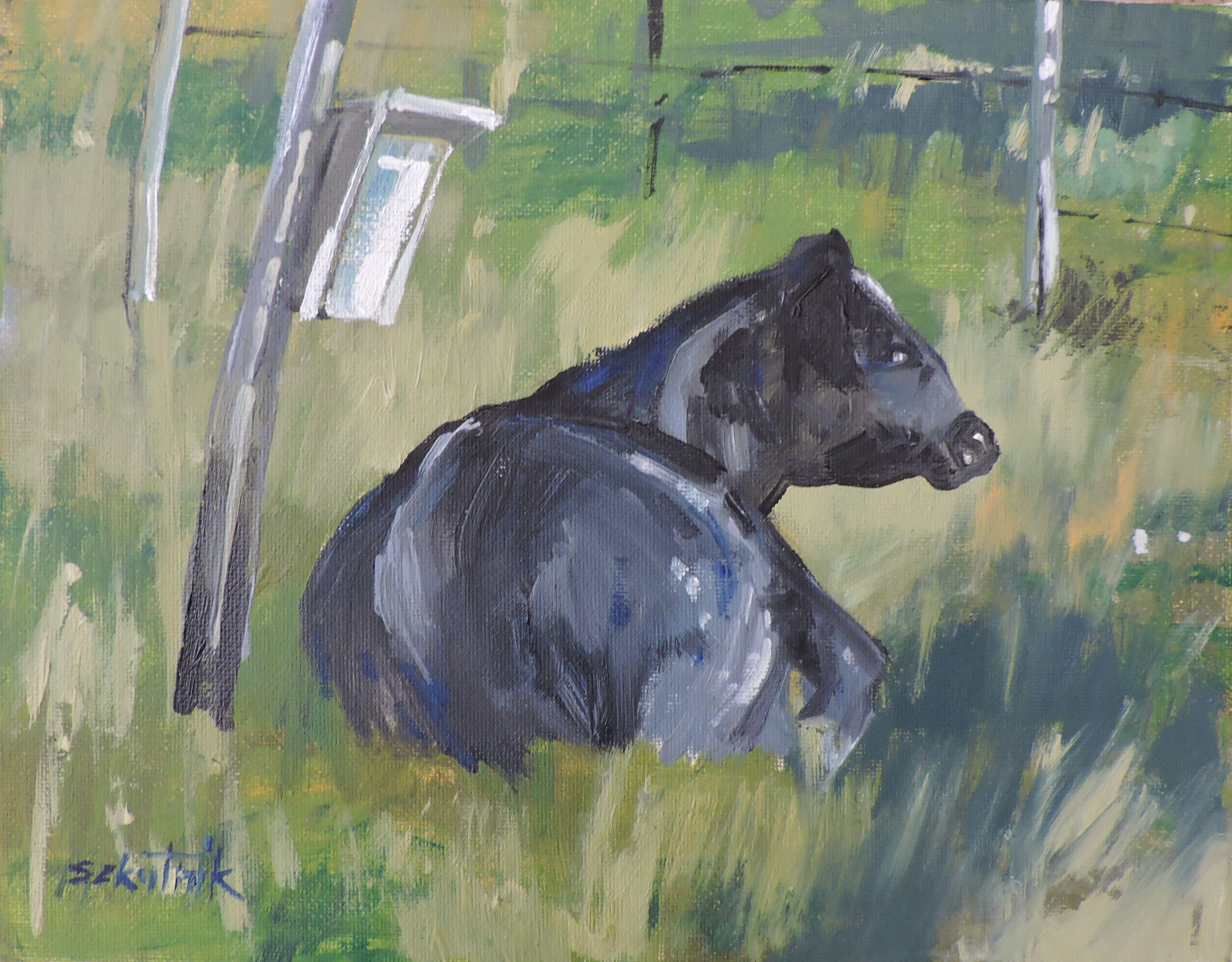 Siesta, Pittura, Olio su pannello di Wood - Painting di Richard Szkutnik
