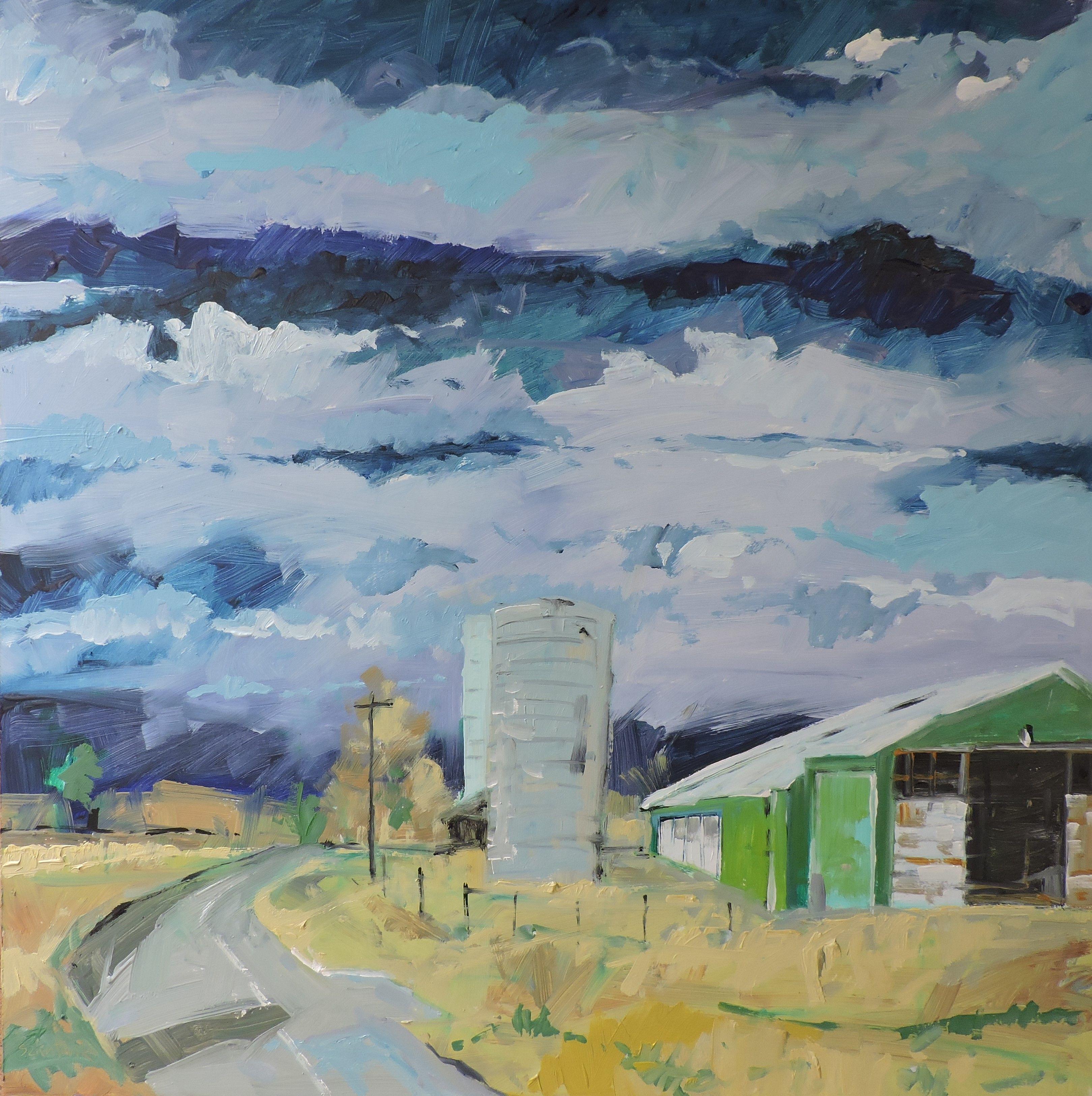 Storm, Gemälde, Öl auf Holzplatte