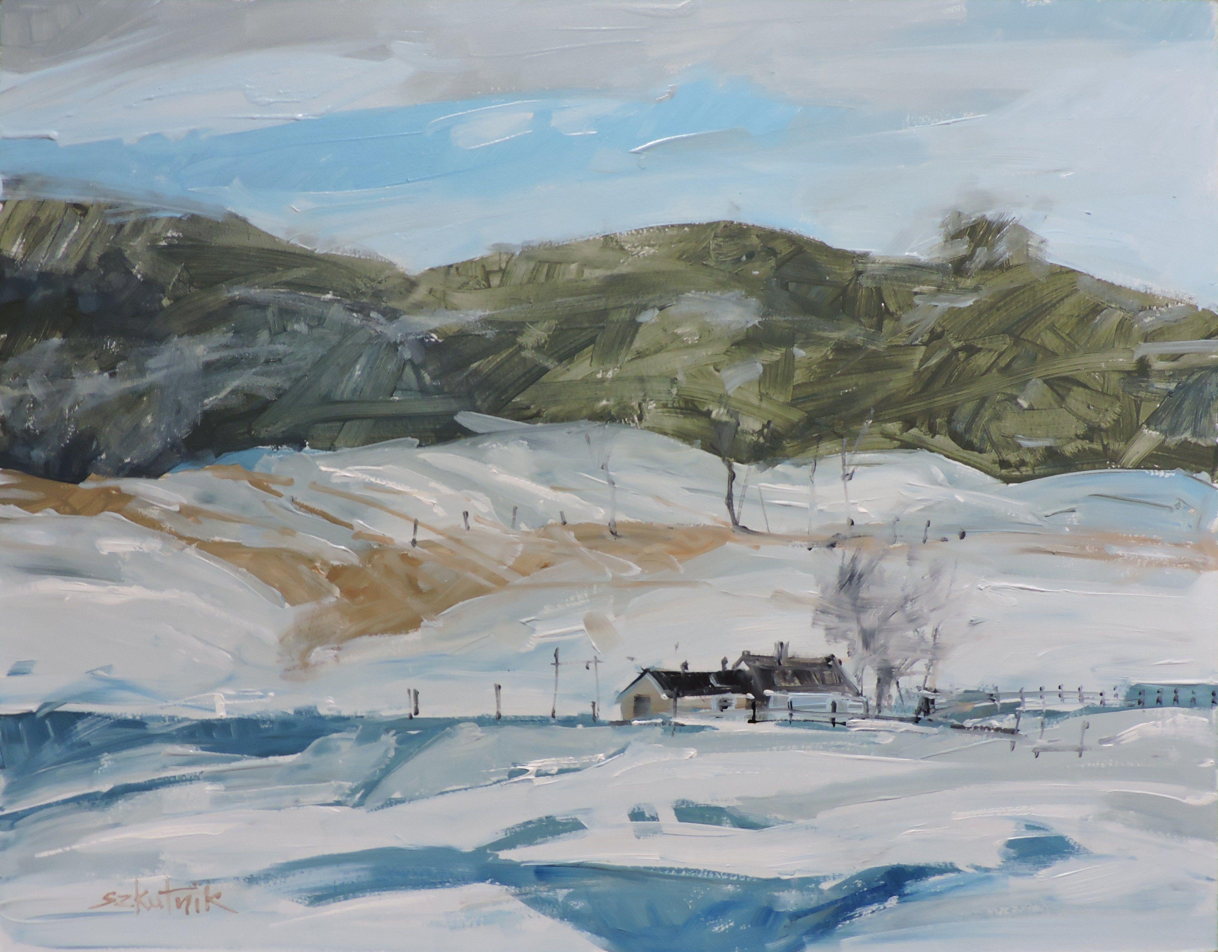 Landscape Painting de Richard Szkutnik - Rodeado, Pintura, Óleo sobre panel de madera