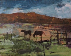 Two in the Field, Painting, Oil on Wood Panel