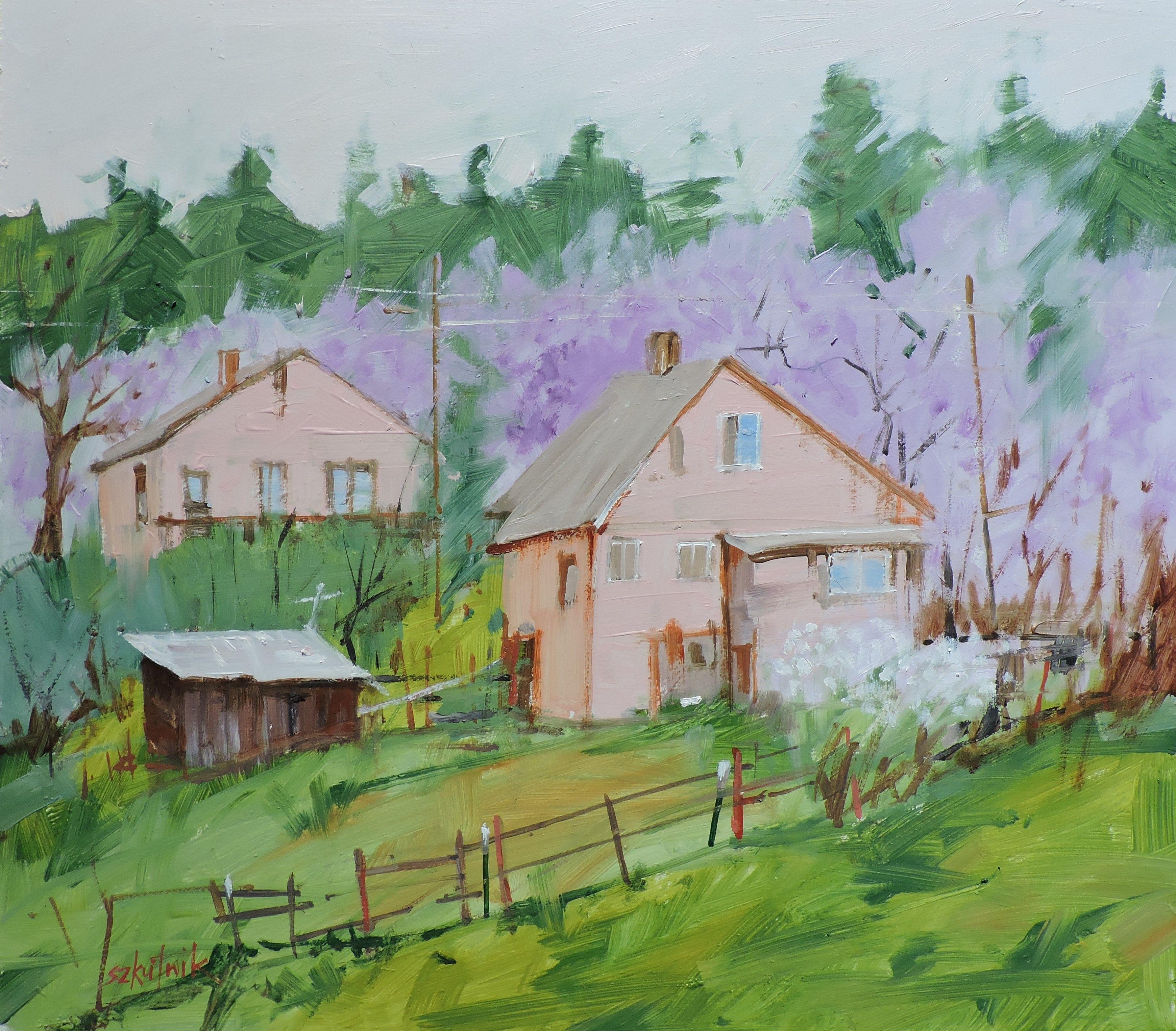 Two in the Pink, Painting, Oil on Wood Panel