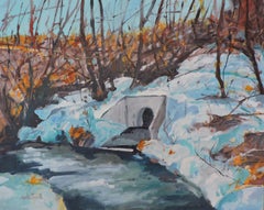 Azul invierno, Pintura, Óleo sobre panel de madera