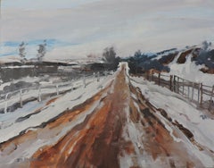 Winter Road, Painting, Oil on Wood Panel