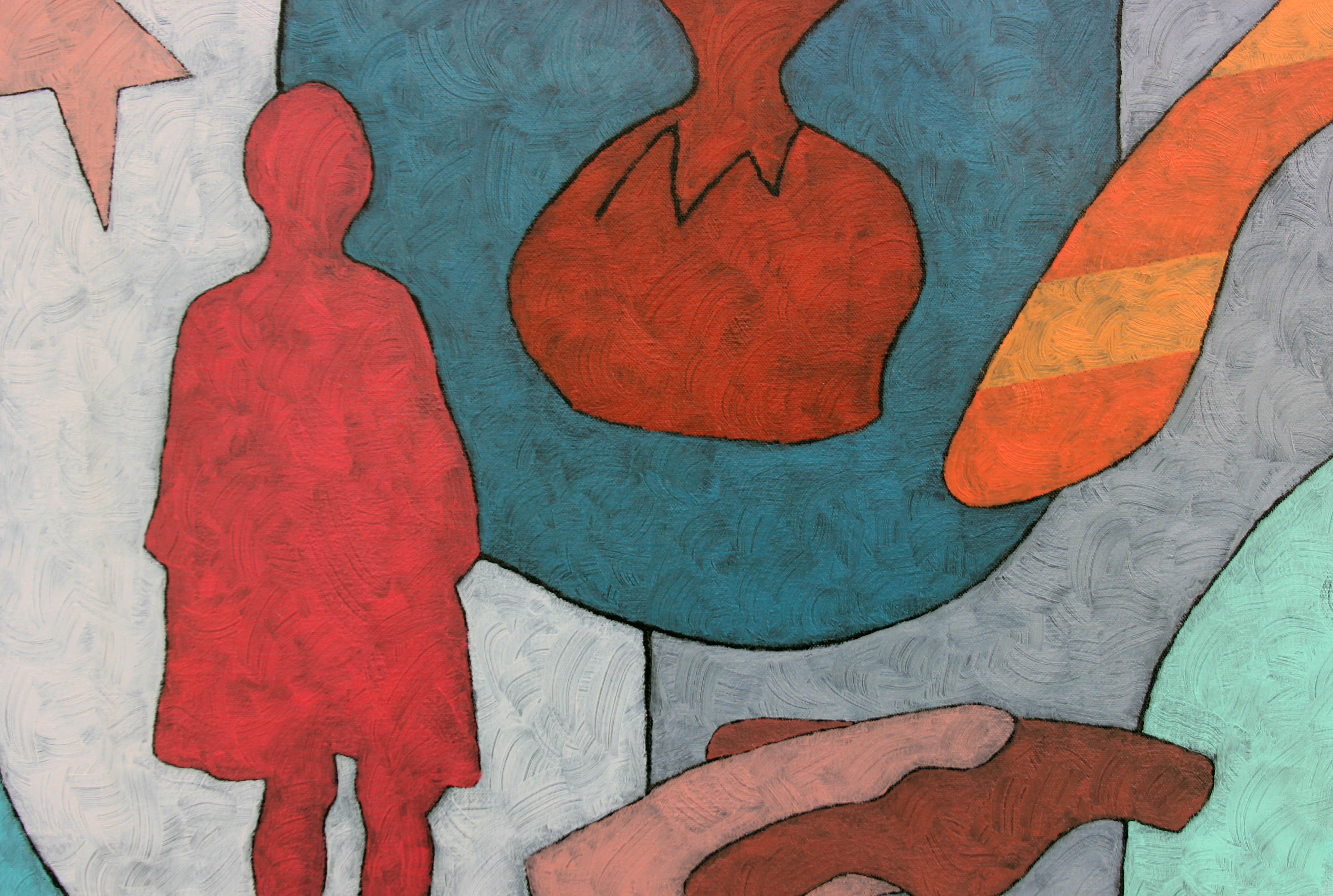 Historias - Reloj - Abstract Painting Gris de Richard Taylor