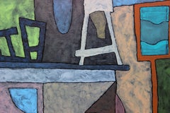 painting, colorful, abstract, canvas, contemporary, "Stories - Water Tower"