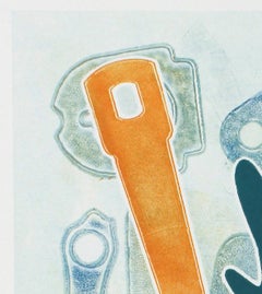 Fine art print, mono print, monotype, unique print, hand printed, “182 Jazz”