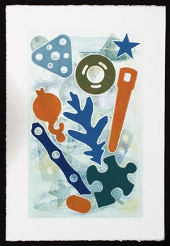 Kunstdruck, Monodruck, Monotypie, Unikatdruck, Handdruck, "Jazz 186"