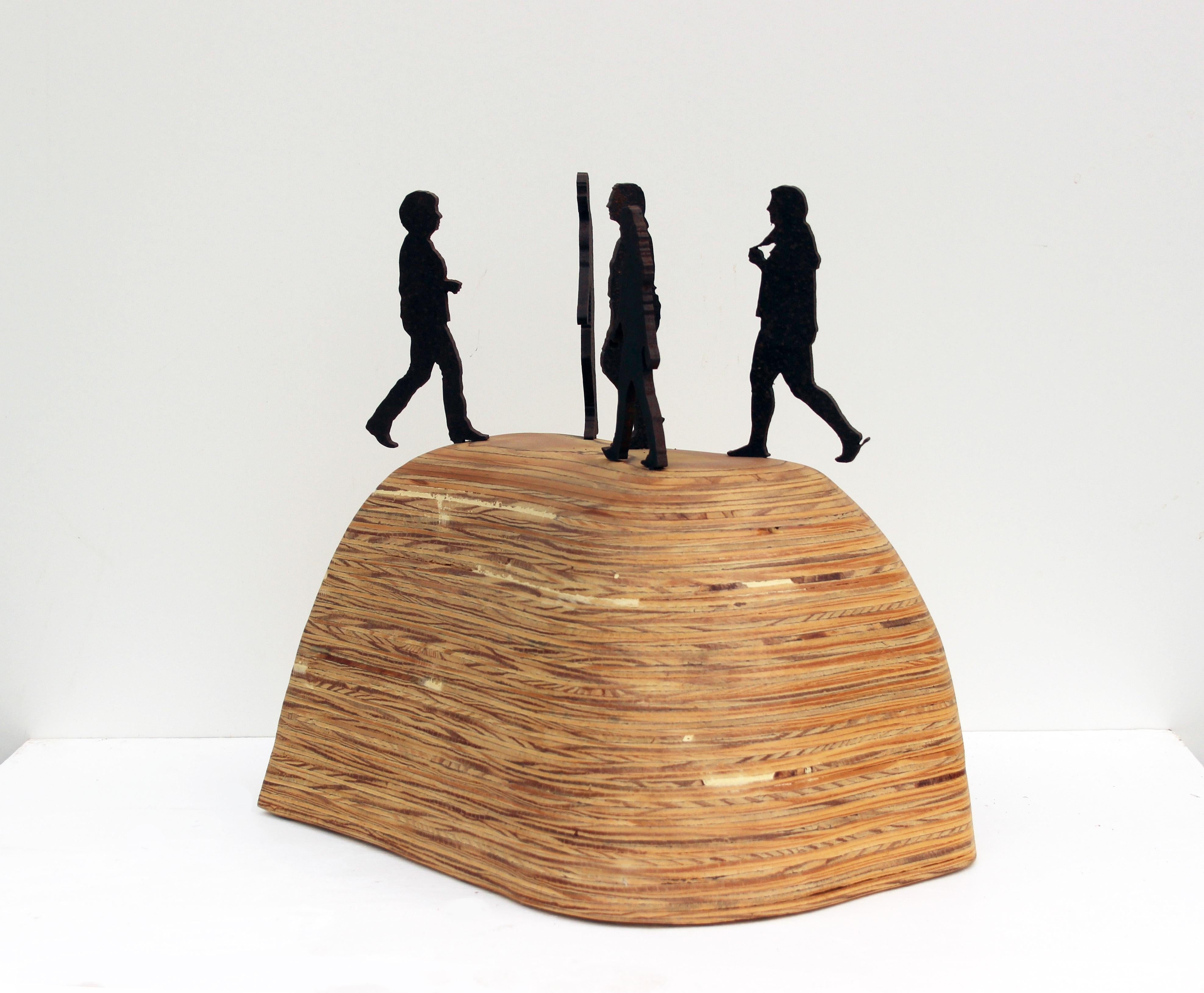 Gathering 5 - Brown Figurative Sculpture by Richard Taylor