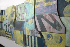 wall sculpture, abstract art, metal art, colorful, painting, "madame, MONSIEUR!"