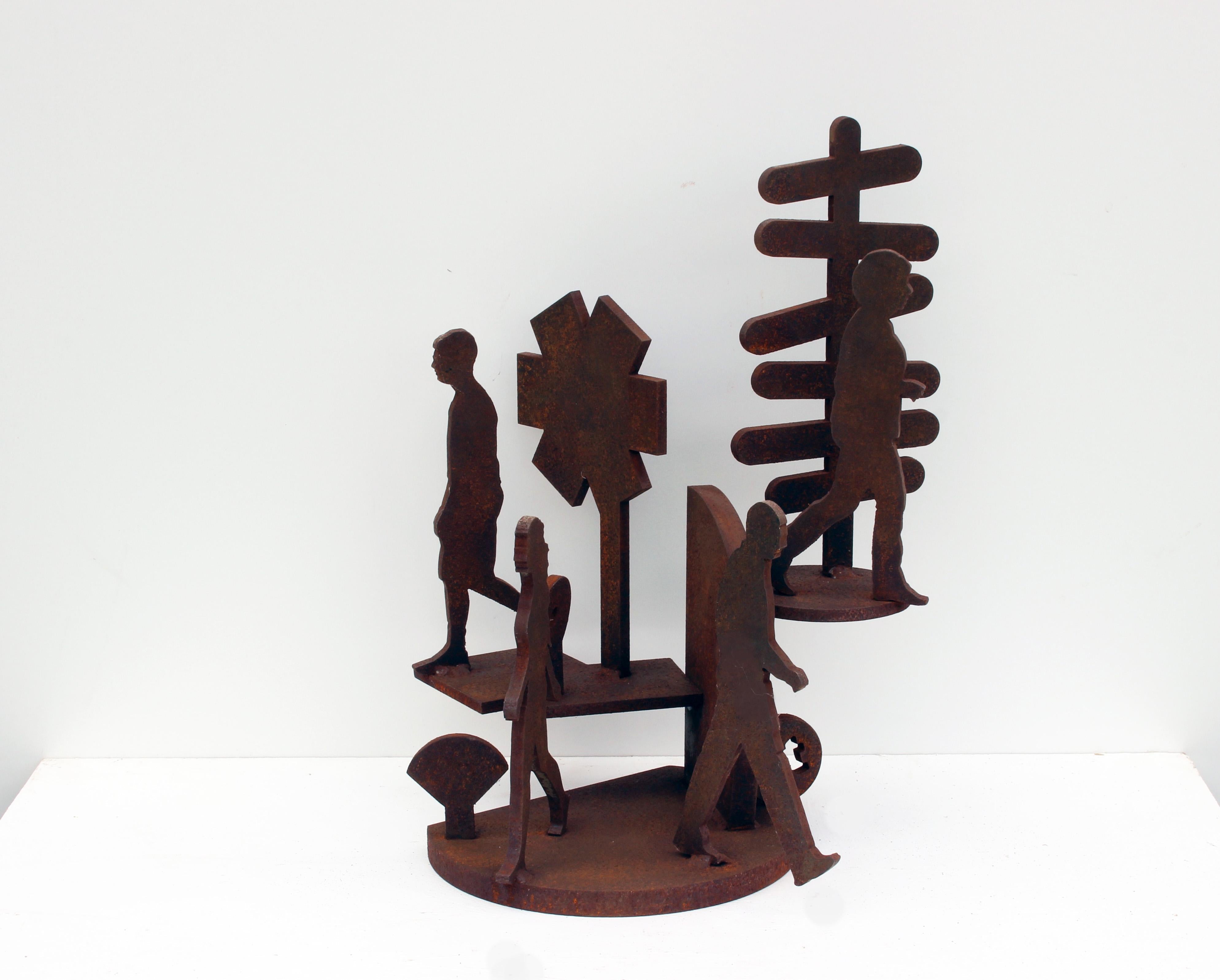 Small Townes 2 - Gris Figurative Sculpture par Richard Taylor