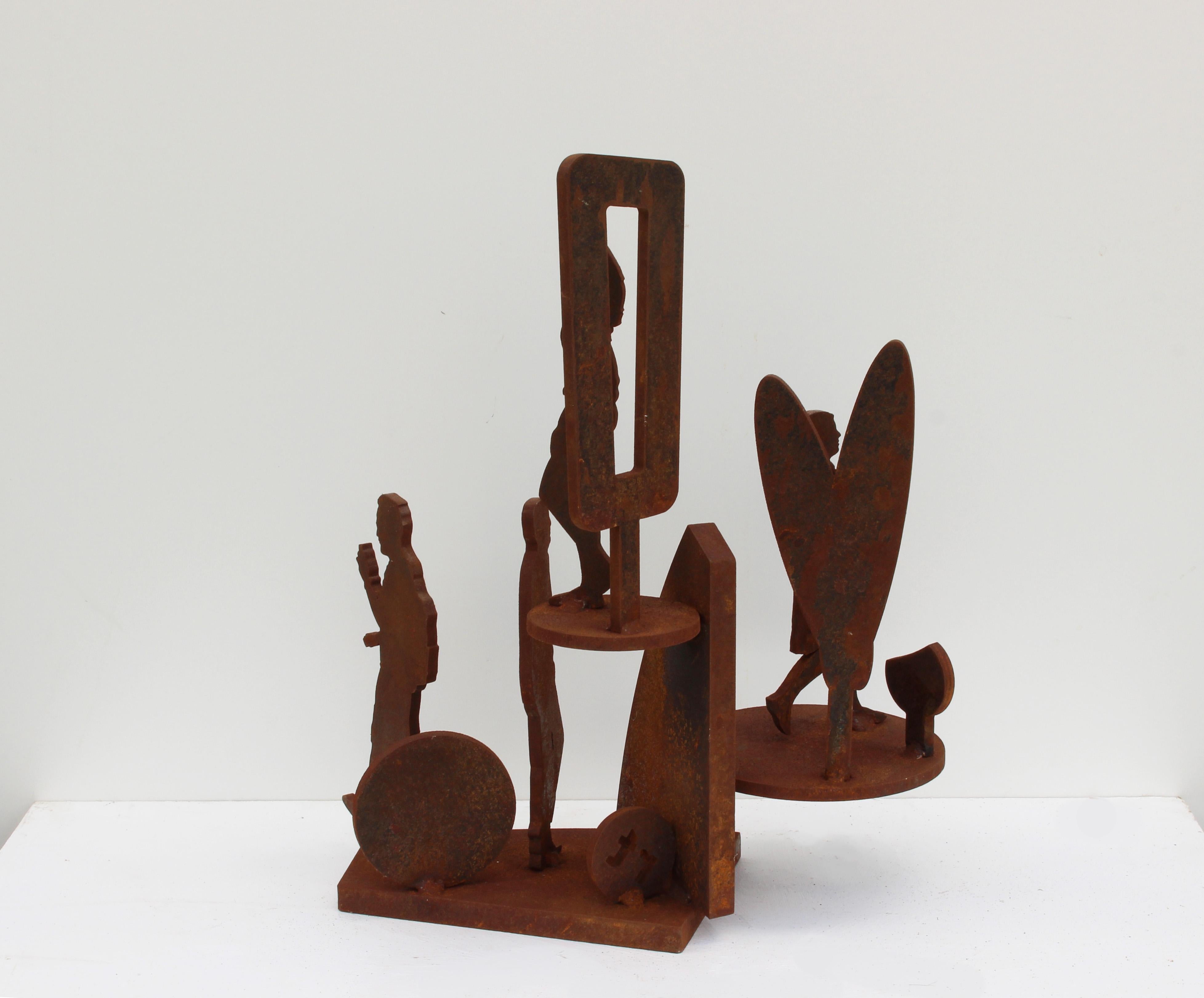 Small Townes 3 - Gris Abstract Sculpture par Richard Taylor