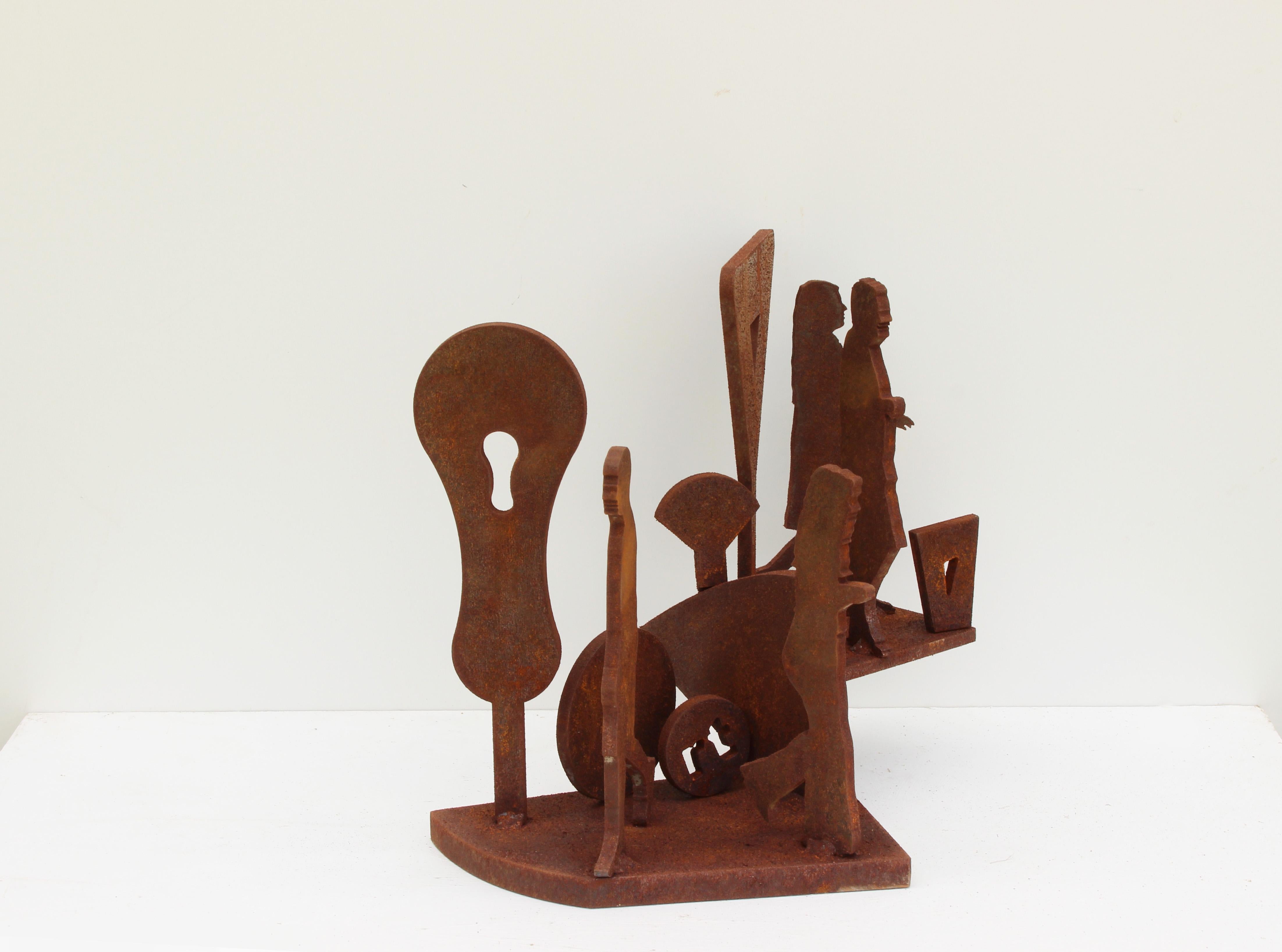 Small Townes 4 - Gris Abstract Sculpture par Richard Taylor