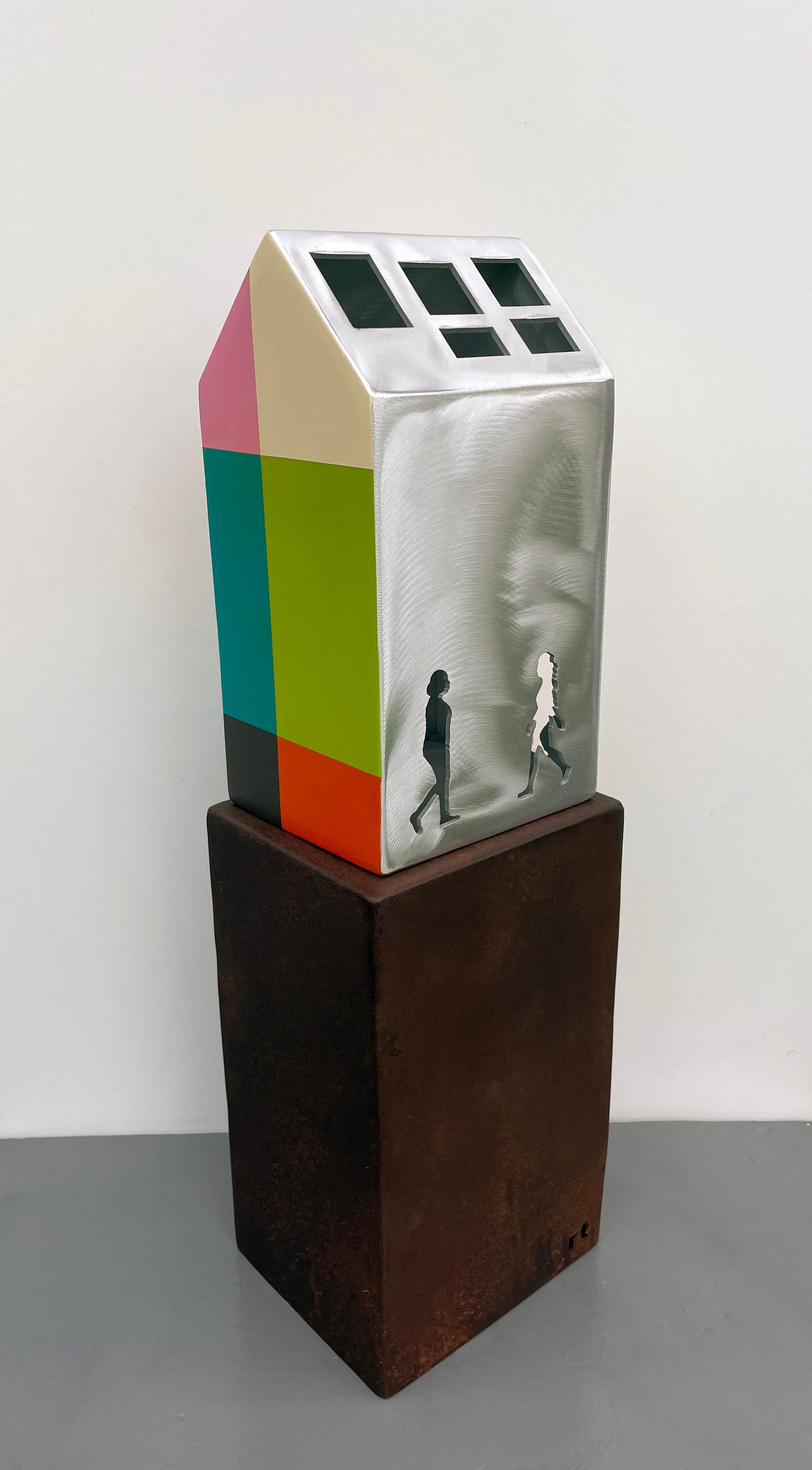 sculpture de table, sculpture d'intérieur, métal, coloré, 