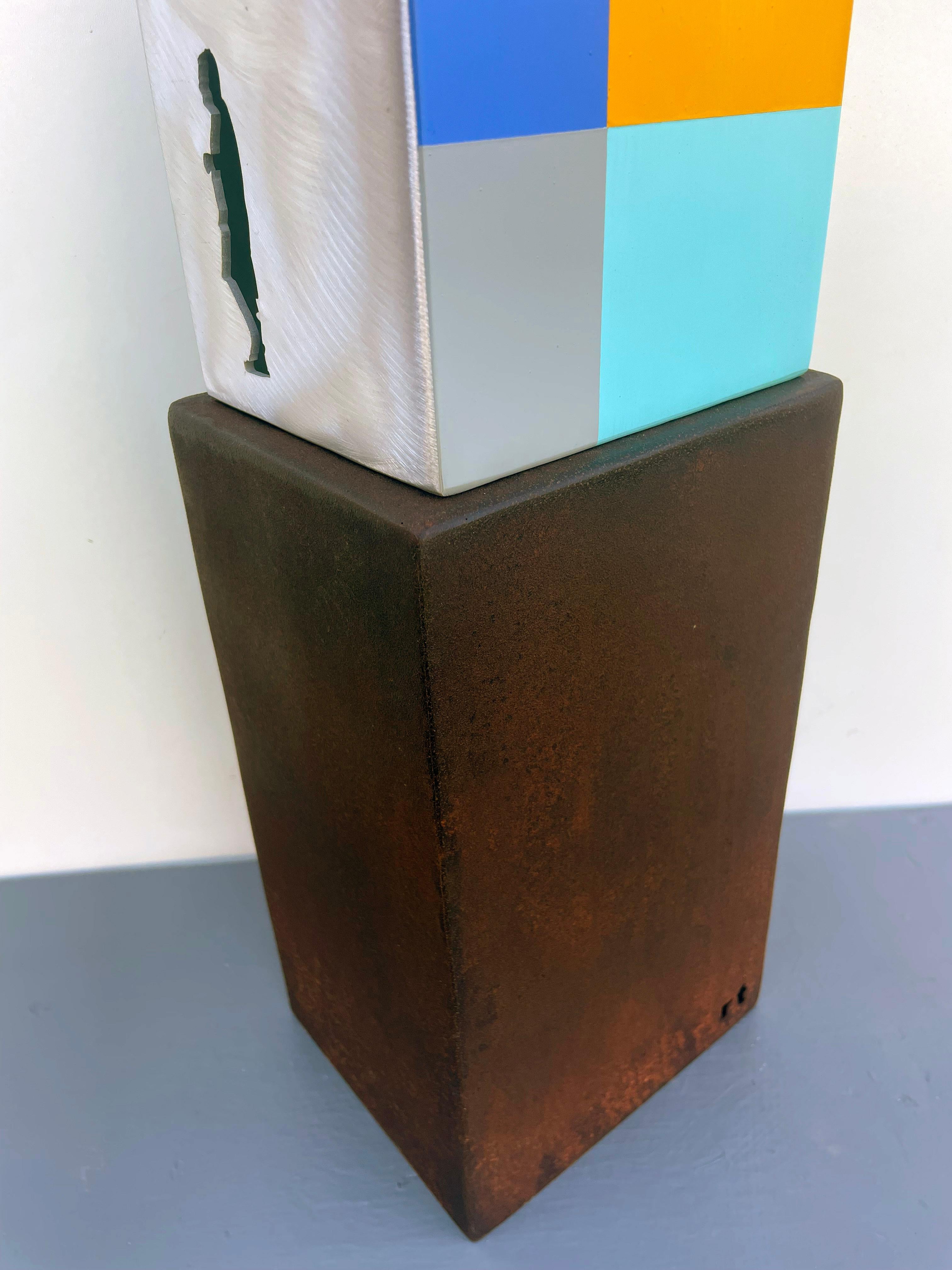 sculpture de table, sculpture d'intérieur, métal, coloré, 