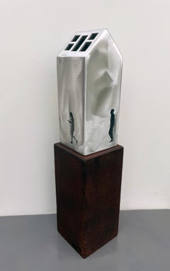 tabletop sculpture, indoor sculpture, metal, colorful, "Shelter - Chennai"