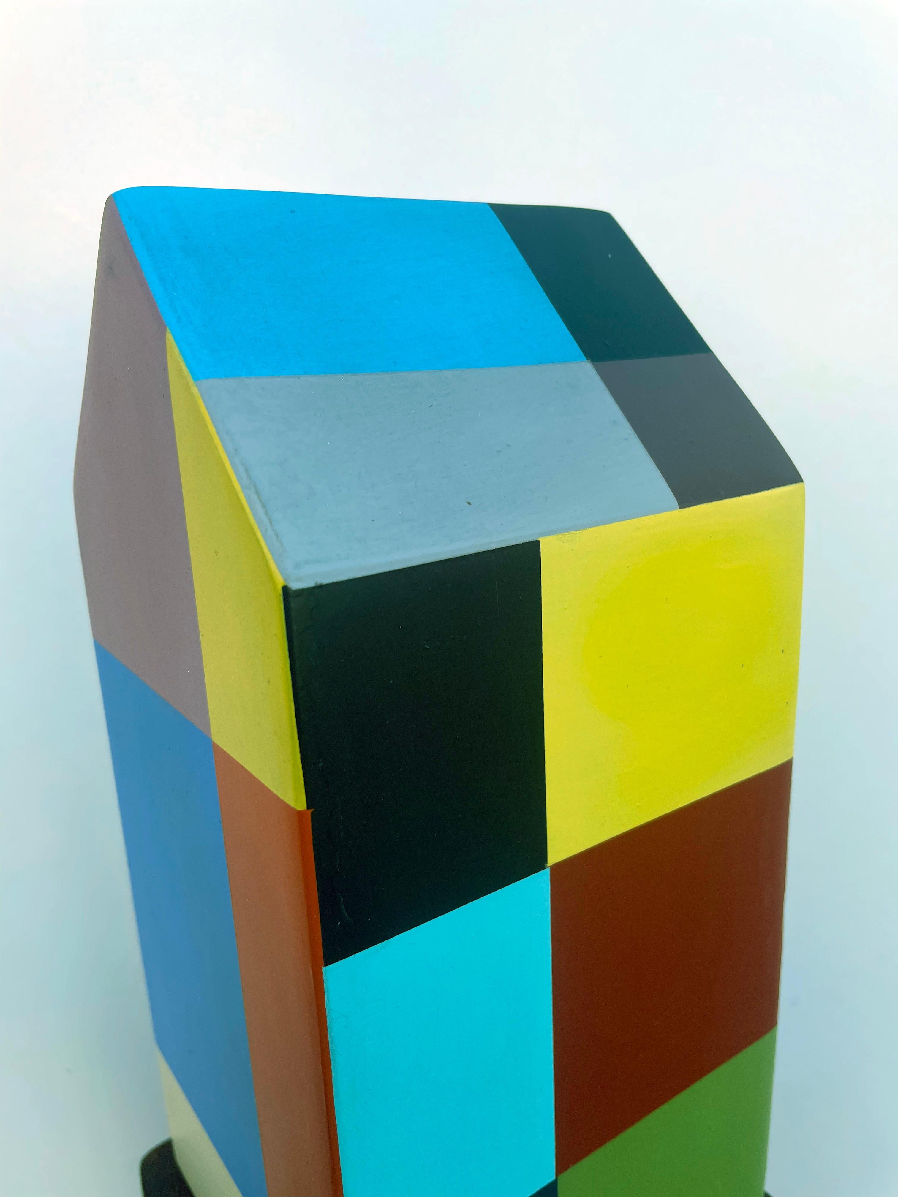 tabletop sculpture, indoor sculpture, metal, colorful, 