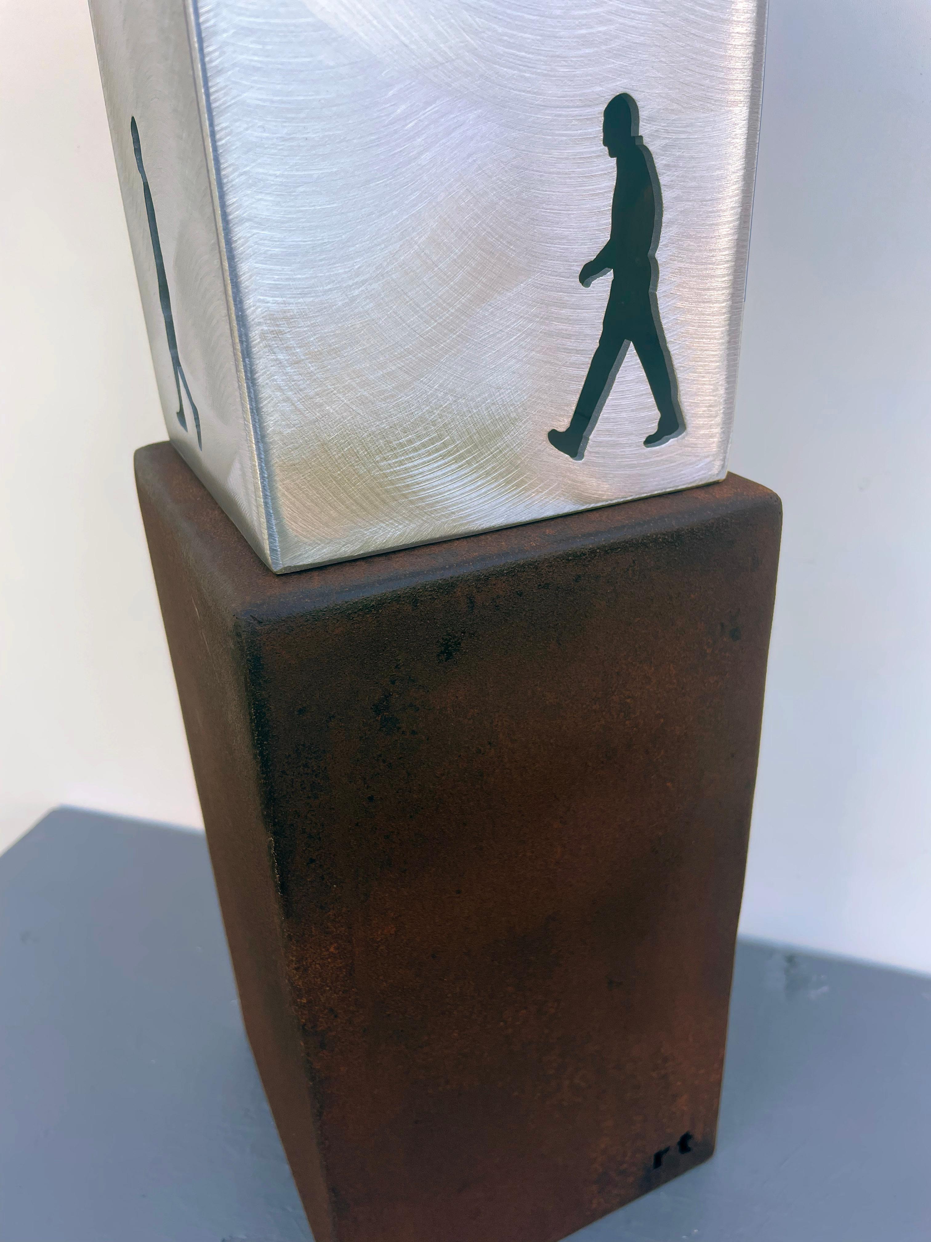 tabletop sculpture, indoor sculpture, metal, colorful, 