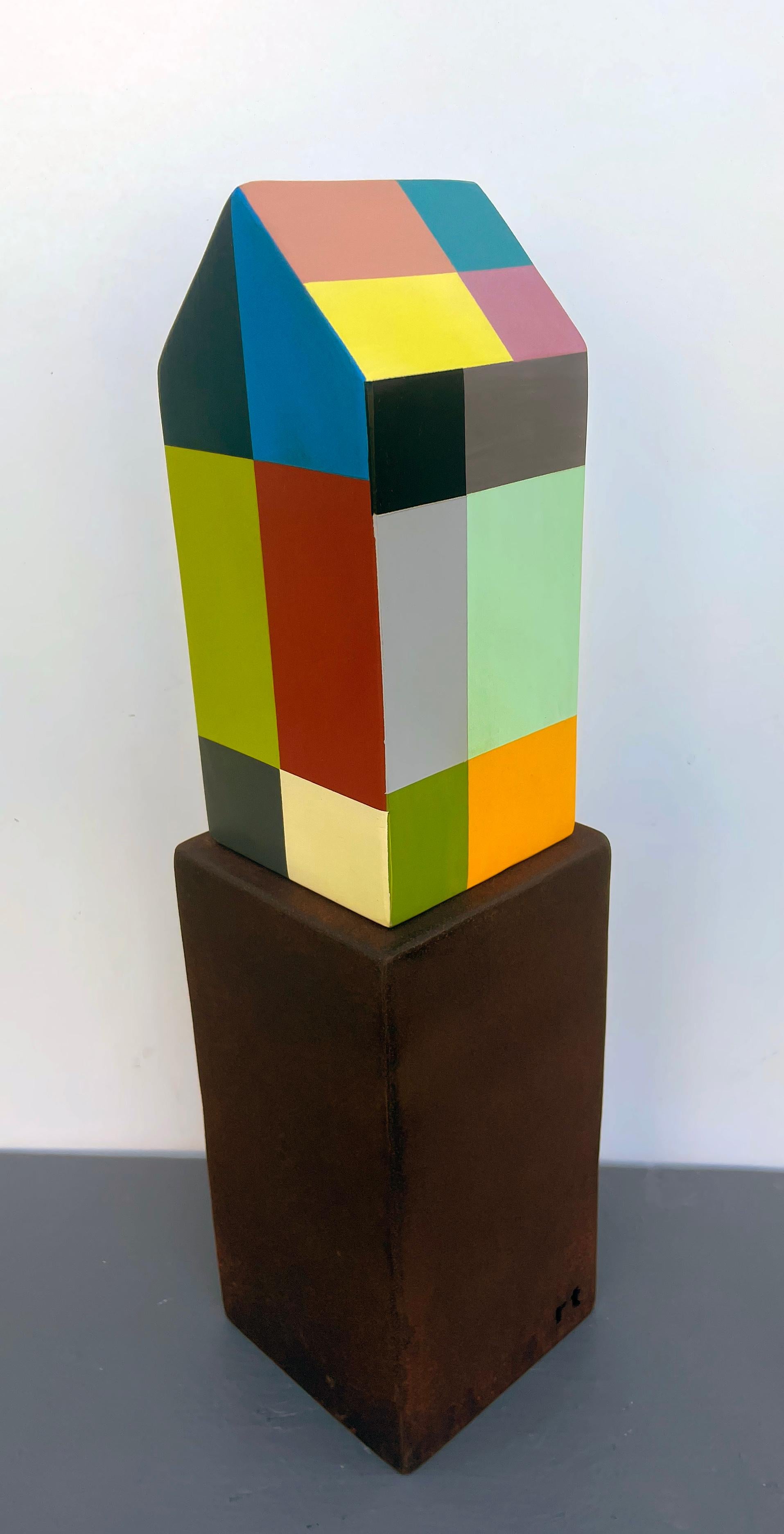 tabletop sculpture, indoor sculpture, metal, colorful, 
