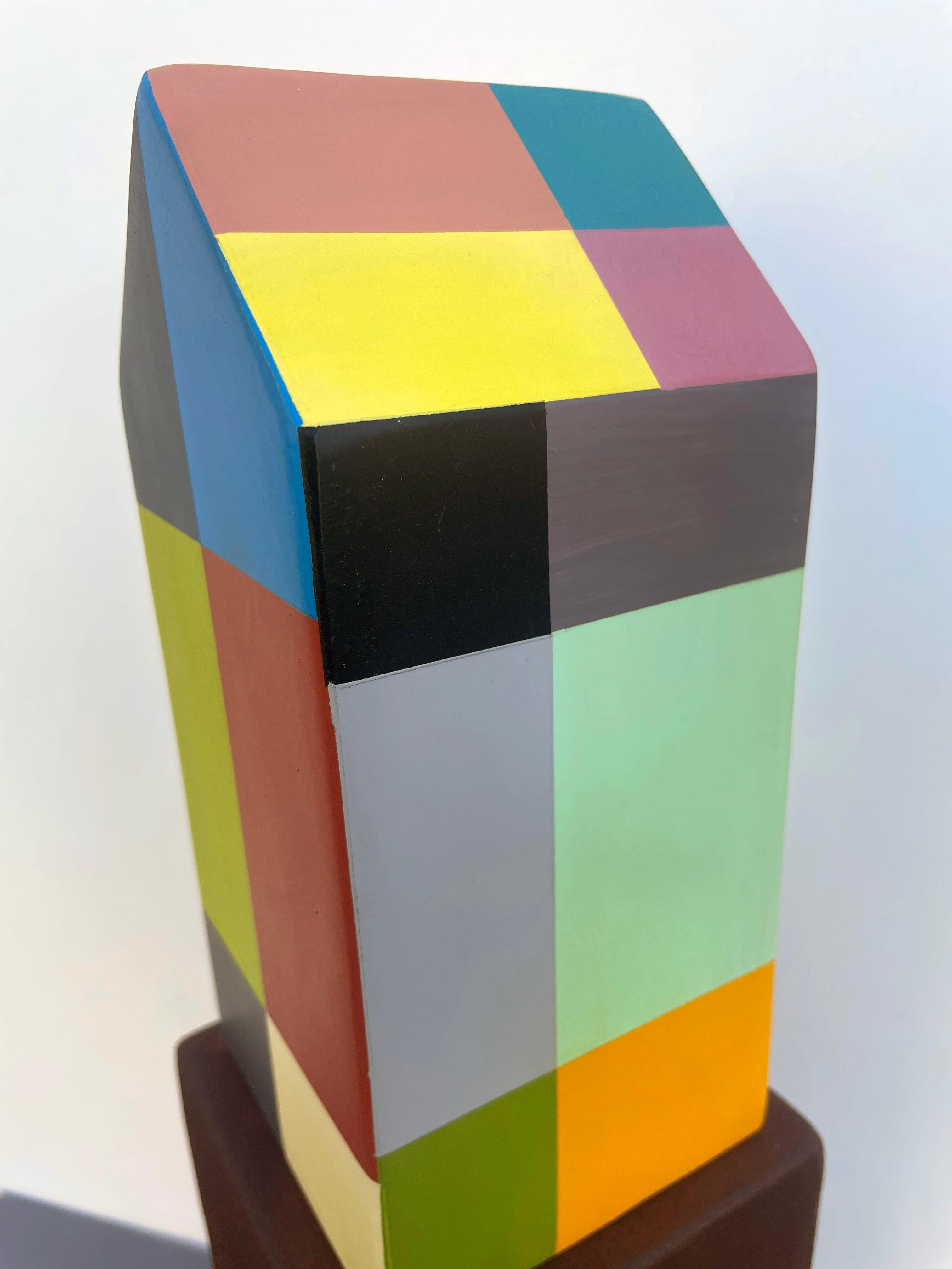 tabletop sculpture, indoor sculpture, metal, colorful, 