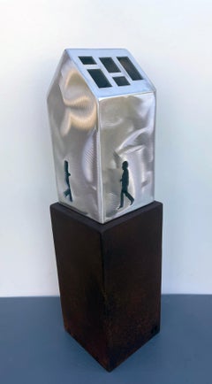 tabletop sculpture, indoor sculpture, metal, colorful, "Shelter - Renne"