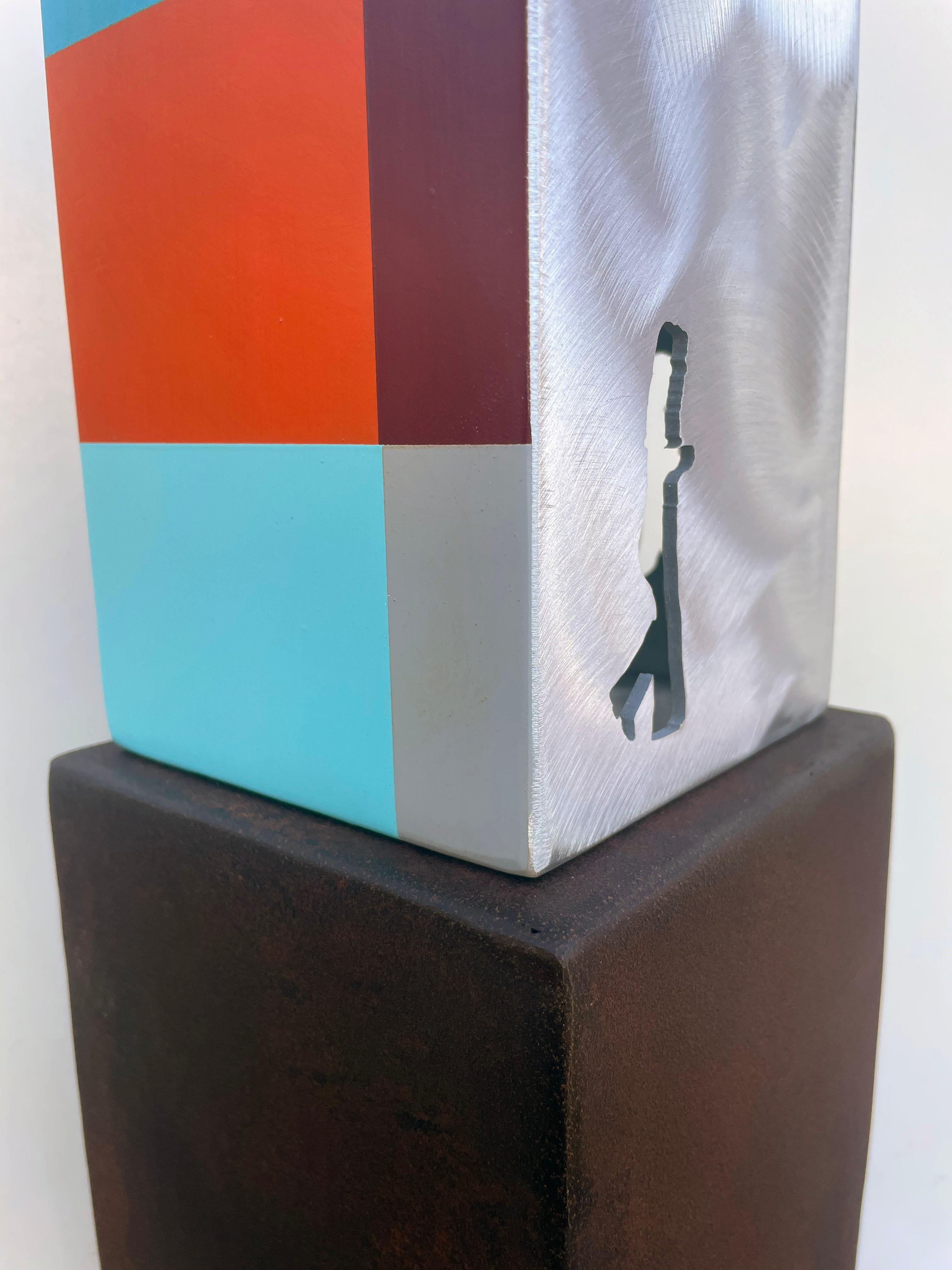 sculpture de table, sculpture d'intérieur, métal, coloré ; 