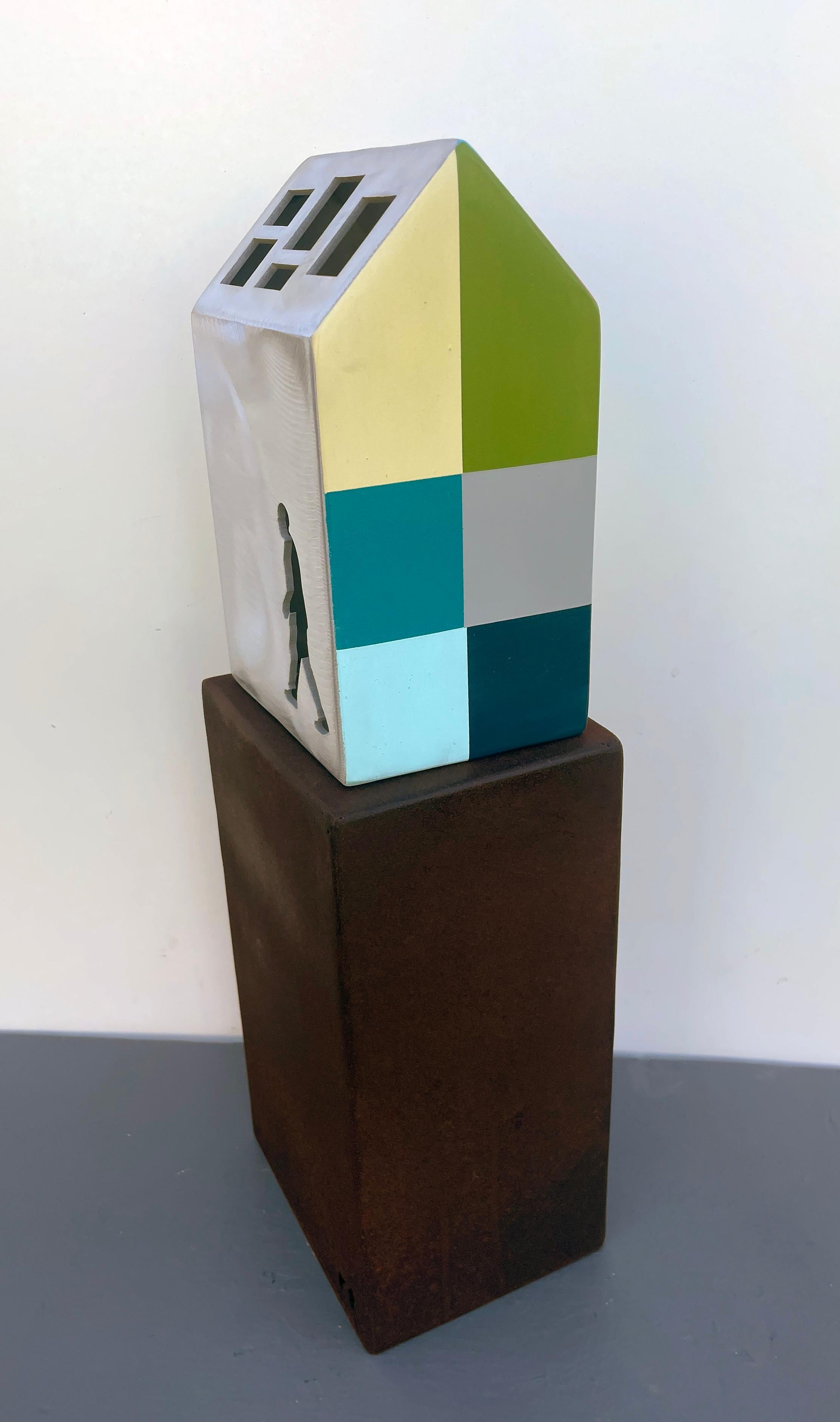 scultura da tavolo, scultura da interno, metallo, colorato, acciaio, 
