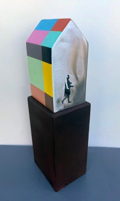 tabletop sculpture, indoor sculpture, metal, colorful, steel, "Shelter - Algoma"